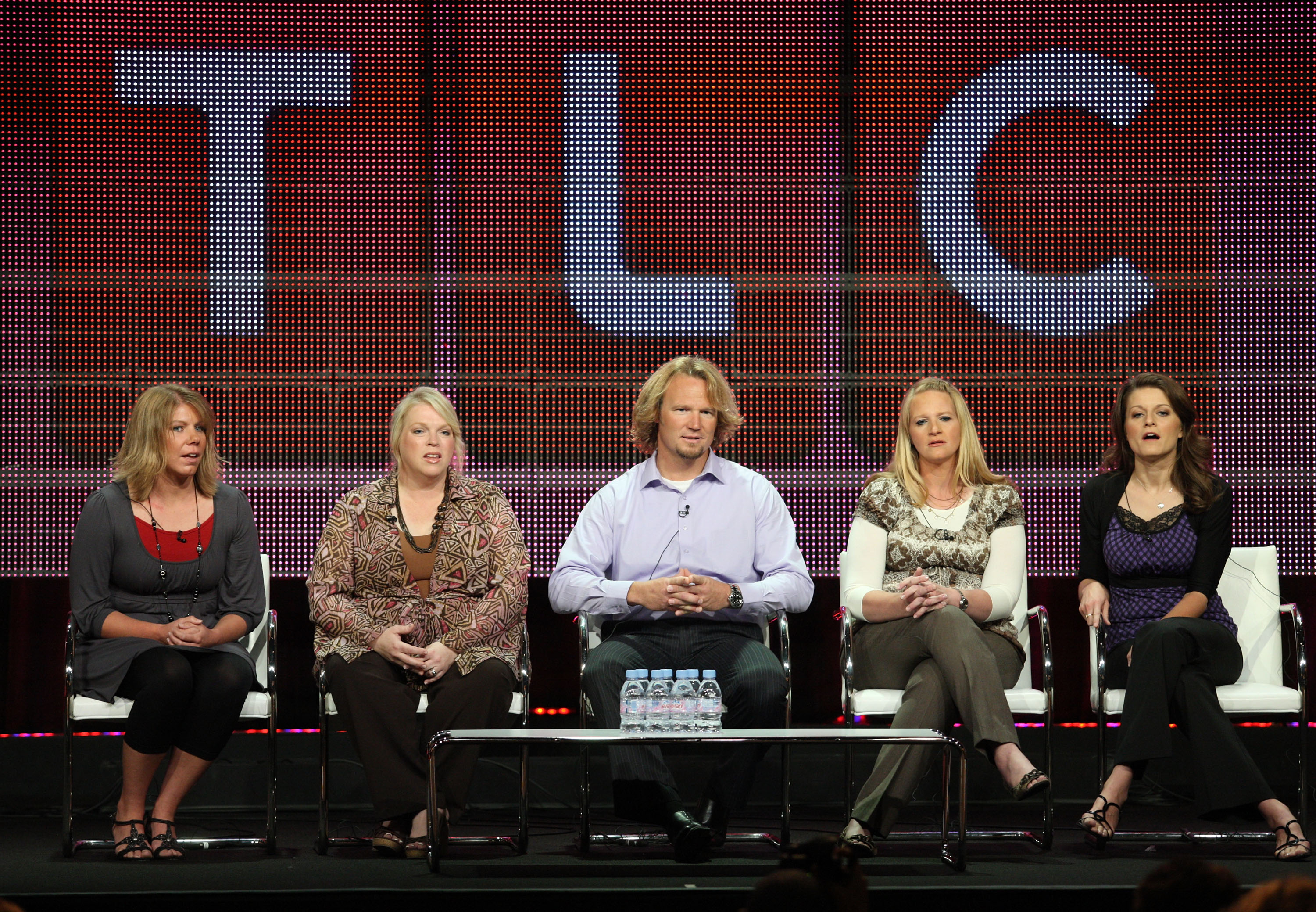 Meri Brown, Janelle Brown, Kody Brown, Christine Brown and Robyn Brown speak at a panel in 2010