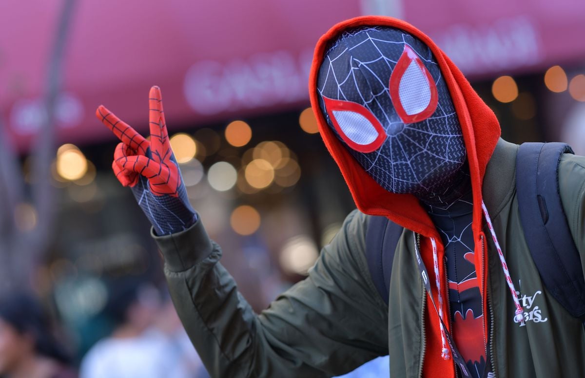 Cosplayer dressed as Spiderman