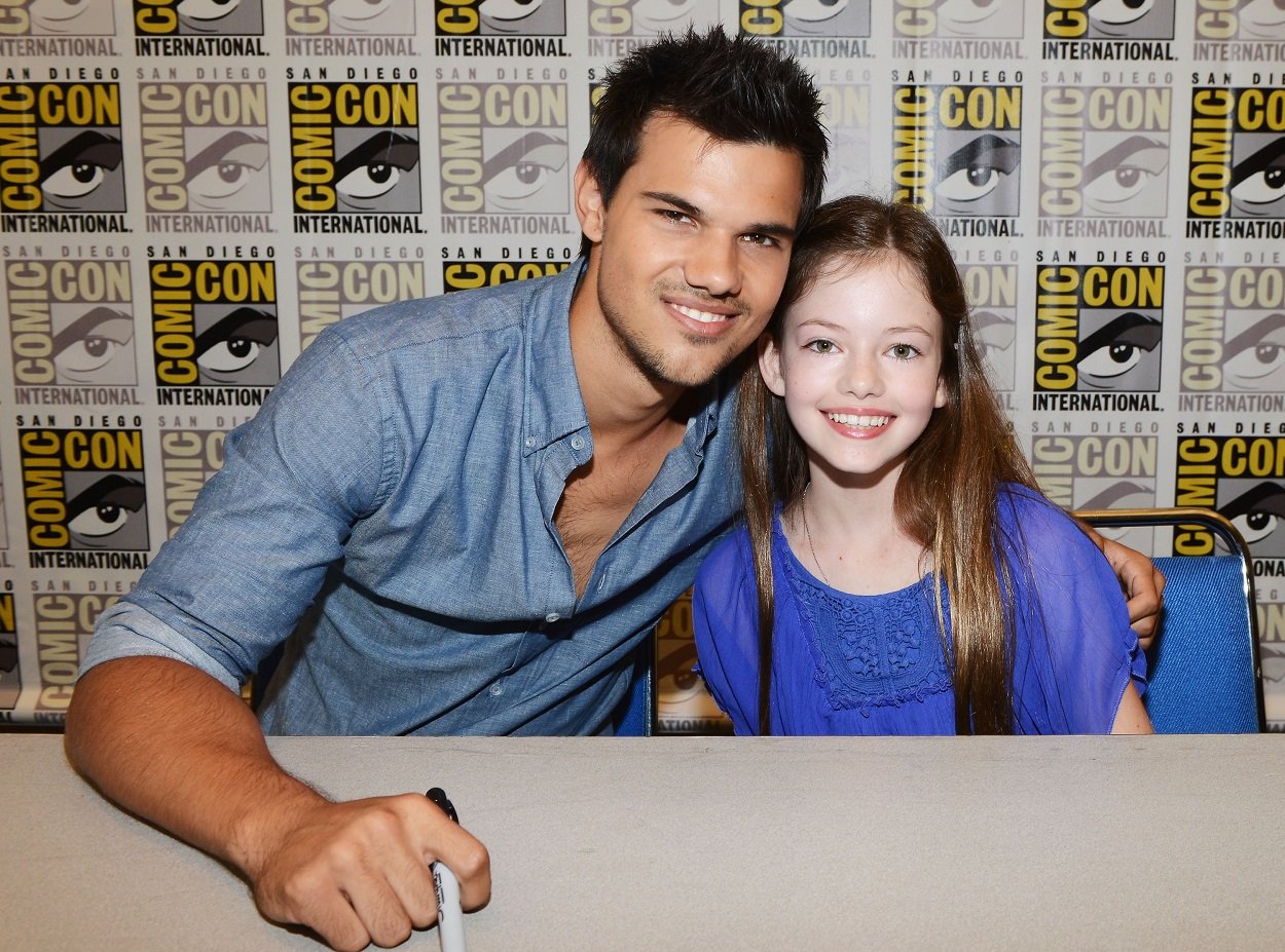 Twilight stars Taylor Lautner and Mackenzie Foy as Jacob and Renesmee