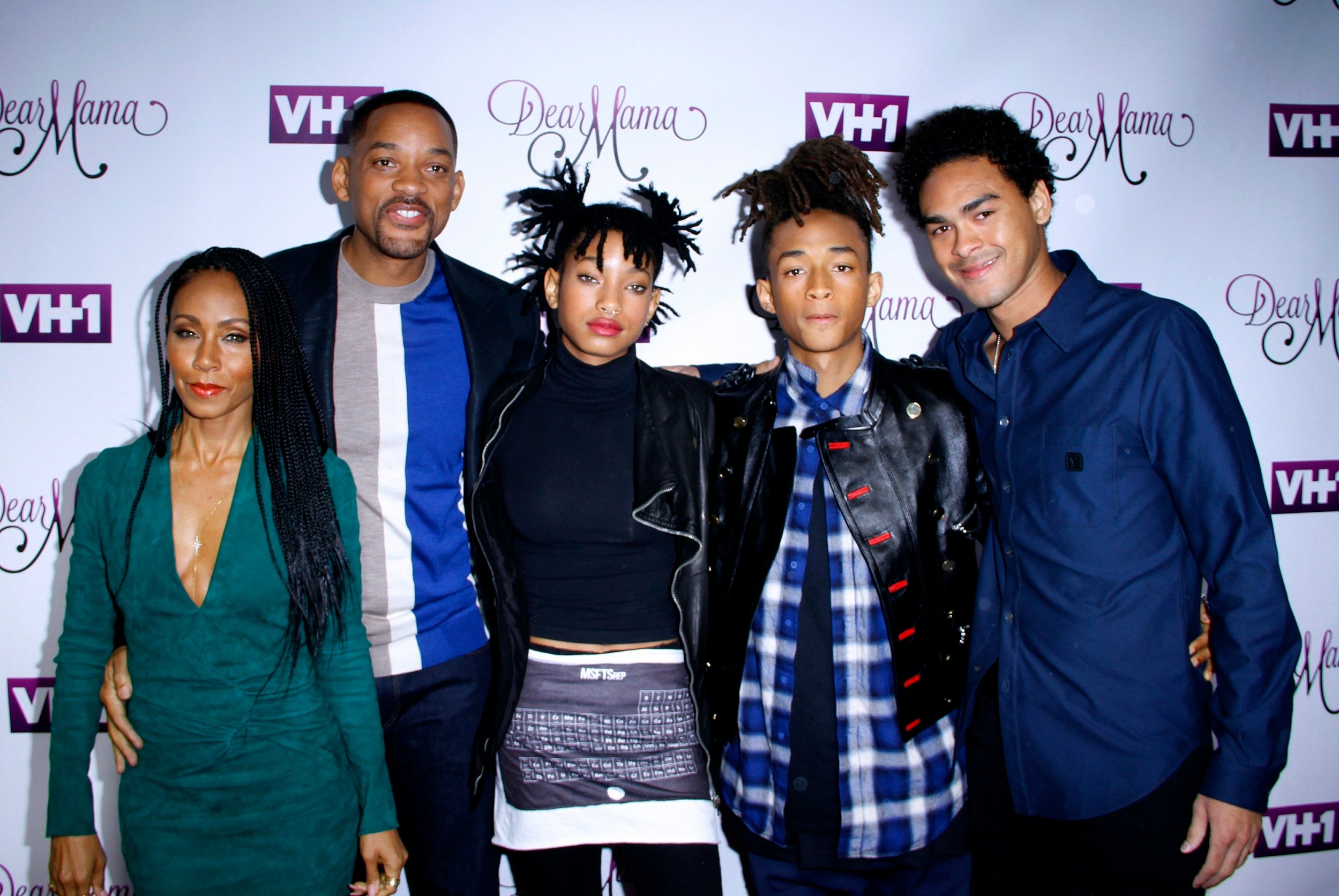 Jada Pinkett Smith, Will Smith, Willow Smith, Jaden Smith and Trey Smith