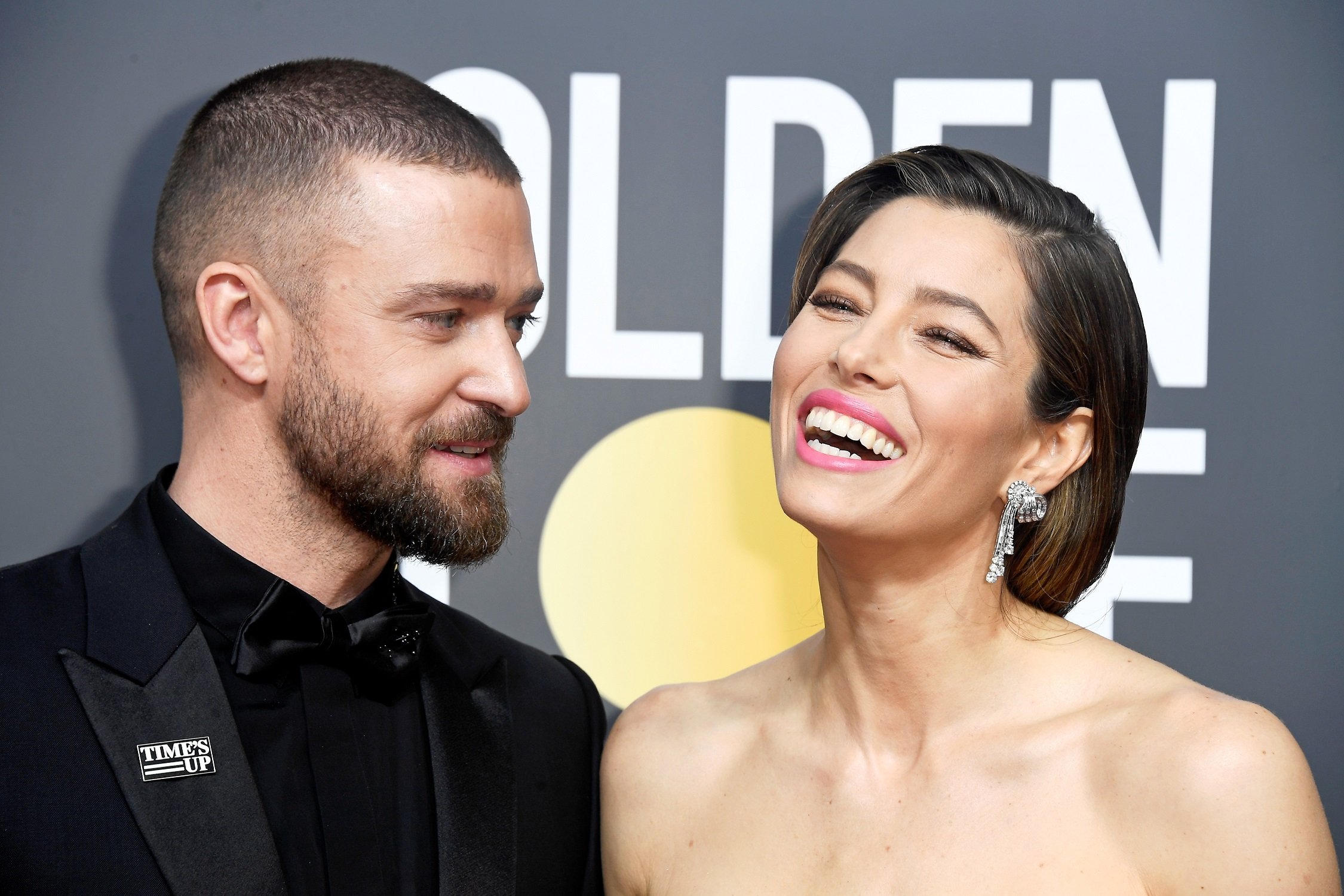 Justin Timberlake and Jessica Biel attend The 75th Annual Golden Globe Awards at The Beverly Hilton Hotel