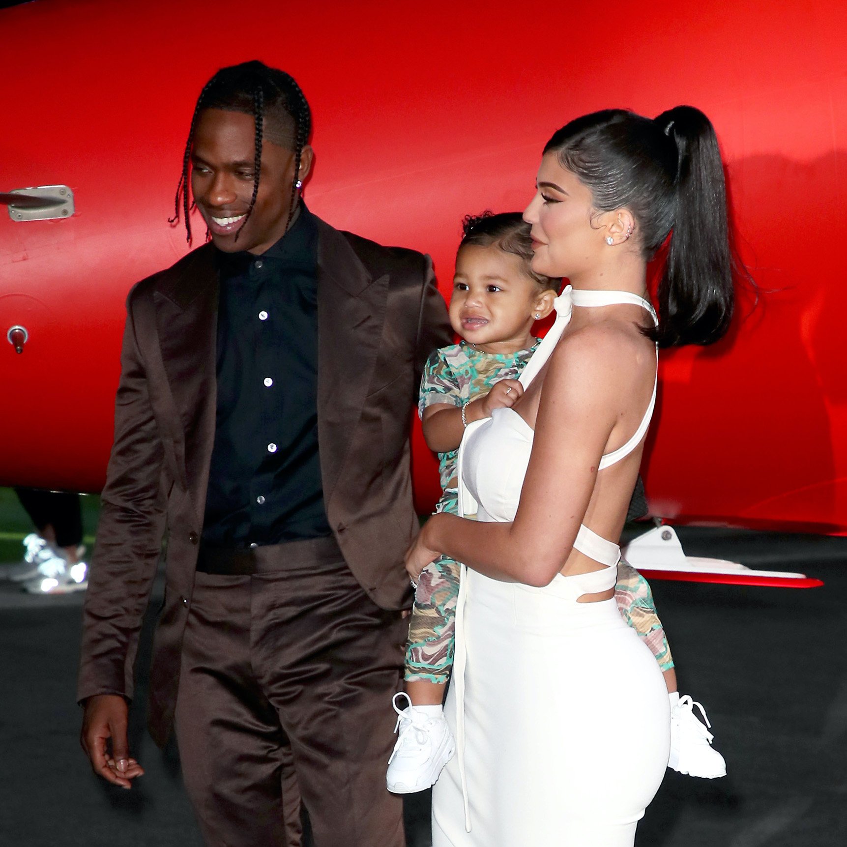 Travis Scott, Stormi Webster, and Kylie Jenner