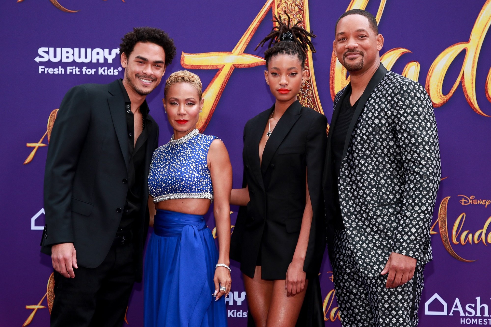 Trey Smith, Jada Pinkett Smith, Willow Smith, and Will Smith