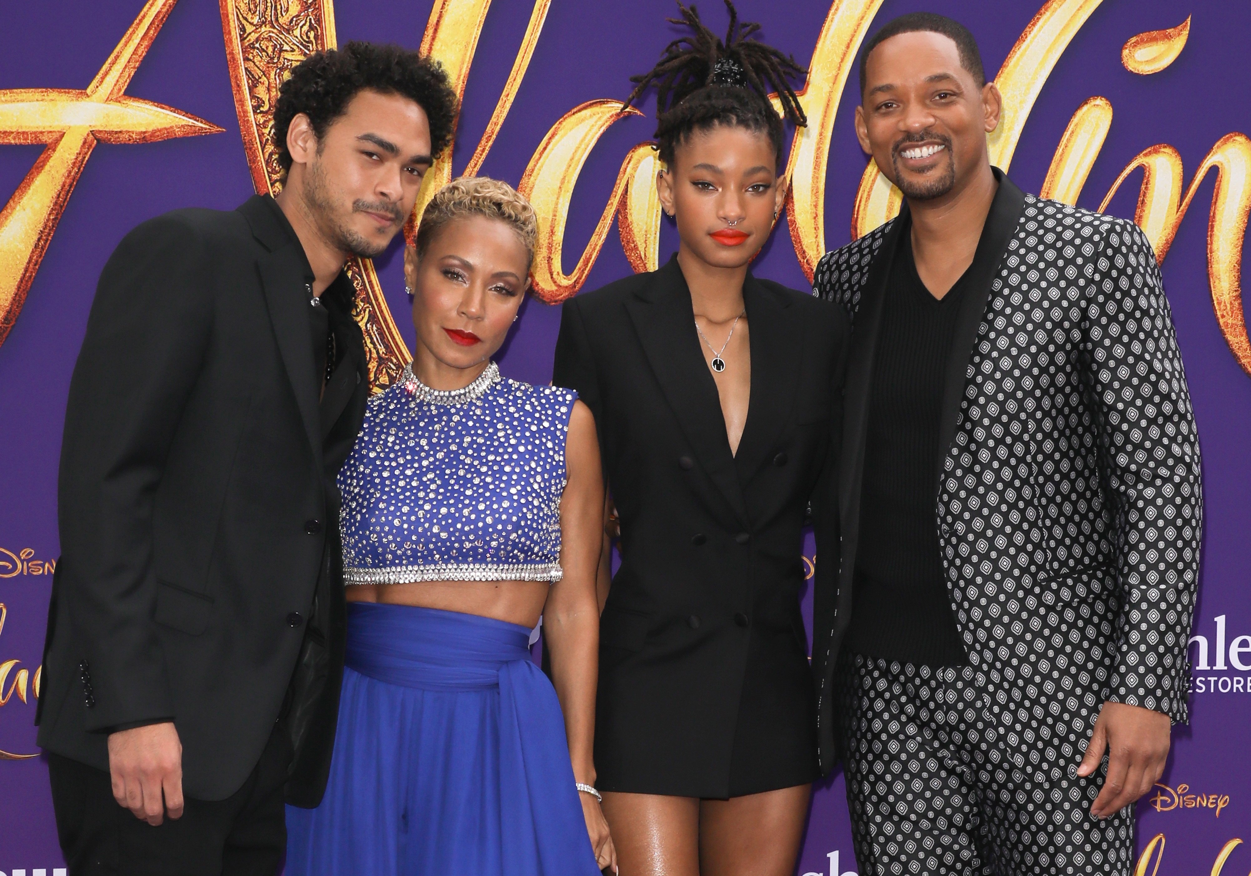 Trey Smith, Jada Pinkett Smith, Willow Smith and Will Smith