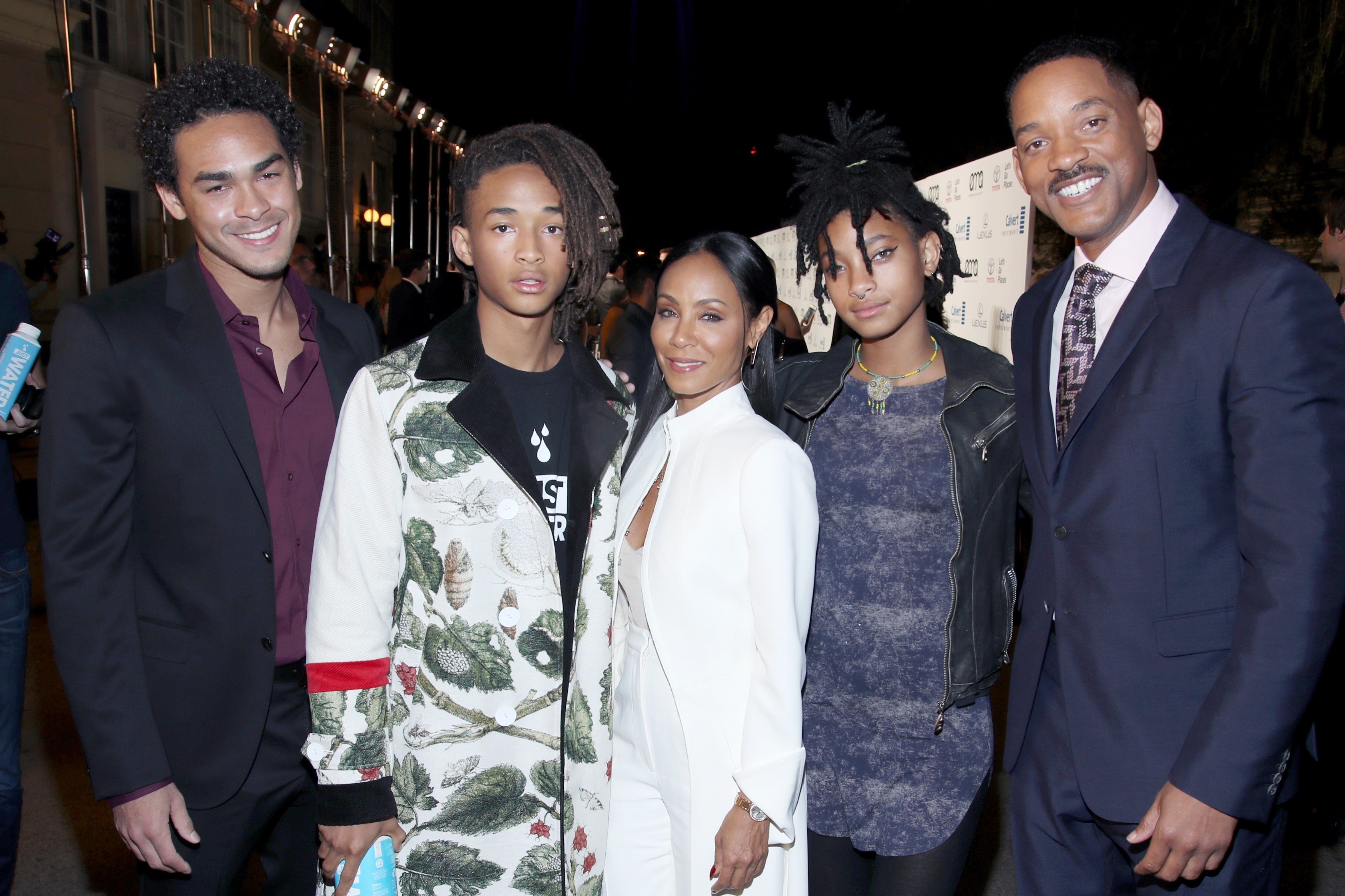 Trey Smith, Jaden Smith, Jada Pinkett Smith, Willow Smith, and Will Smith