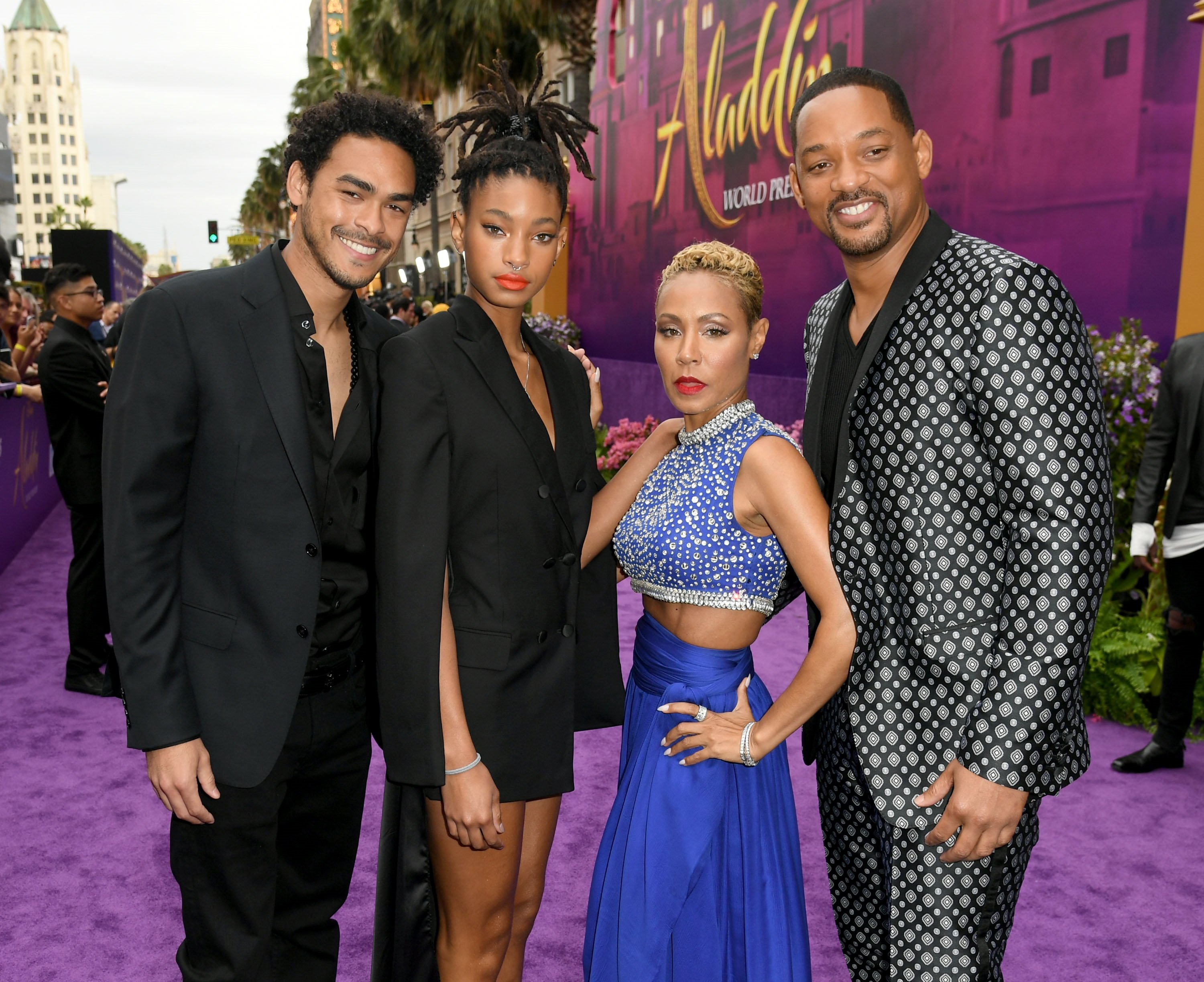 Trey Smith, Willow Smith, Jada Pinkett Smith, and Will Smith