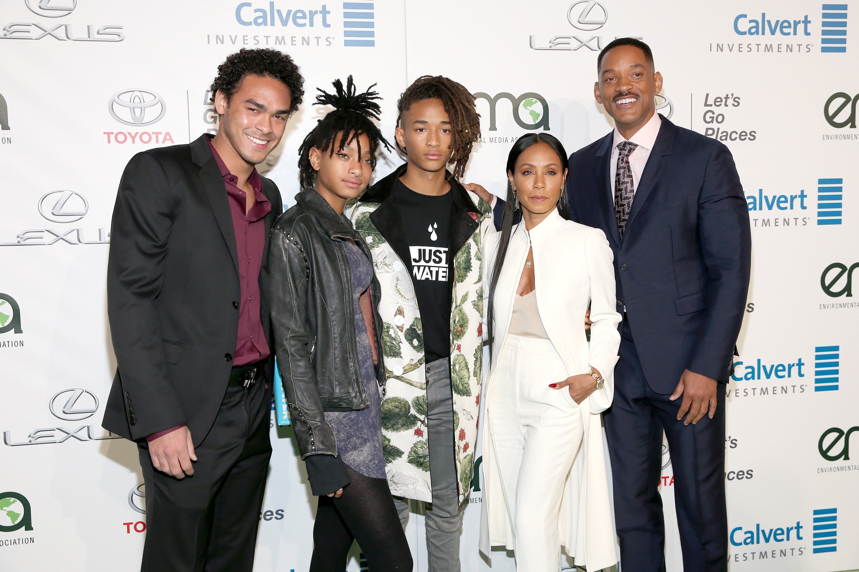 Actor Trey Smith, singer Willow Smith and actors Jaden Smith, Jada Pinkett Smith and Will Smith