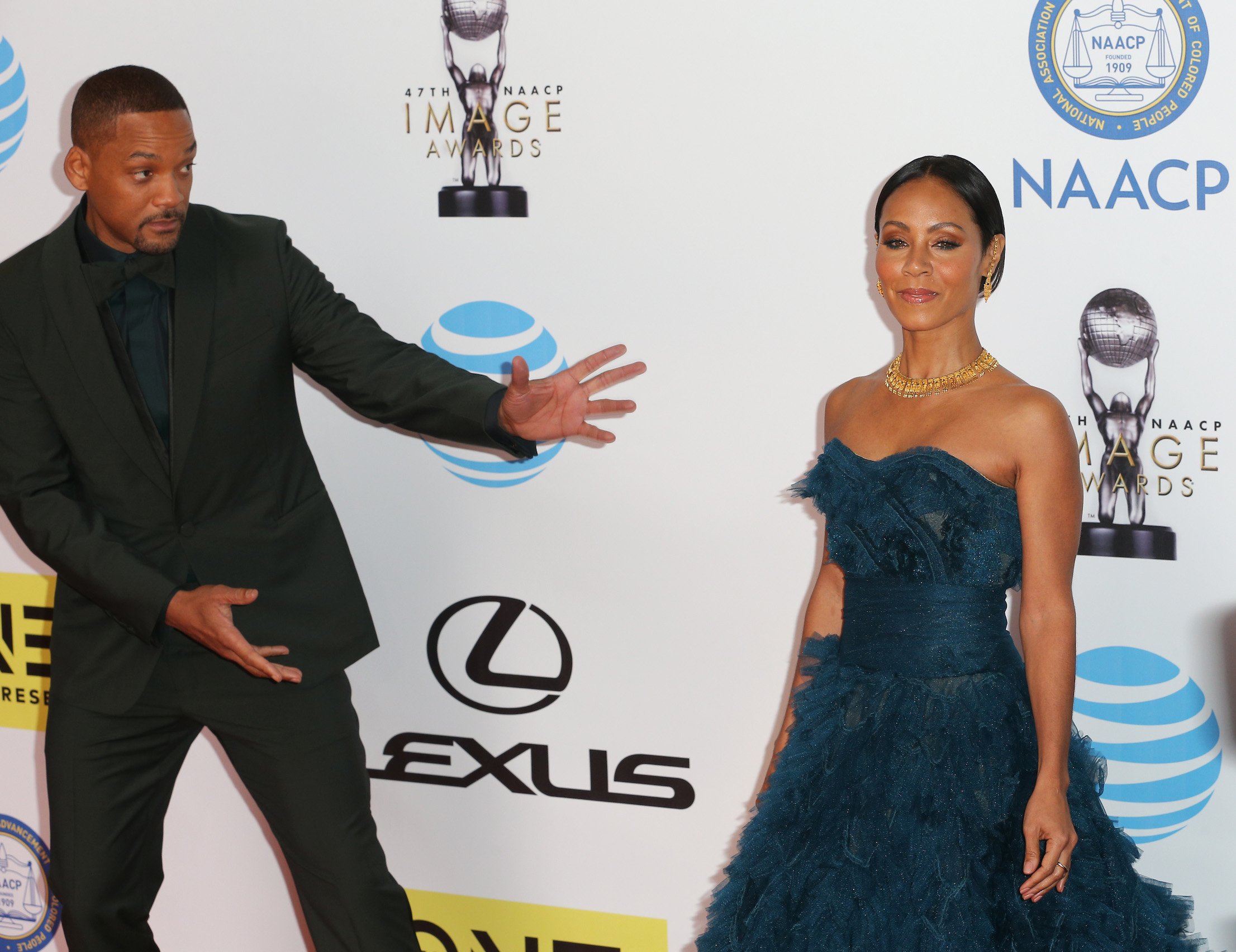 Will Smith (L) and Jada Pinkett Smith attend the 47th NAACP Image Awards