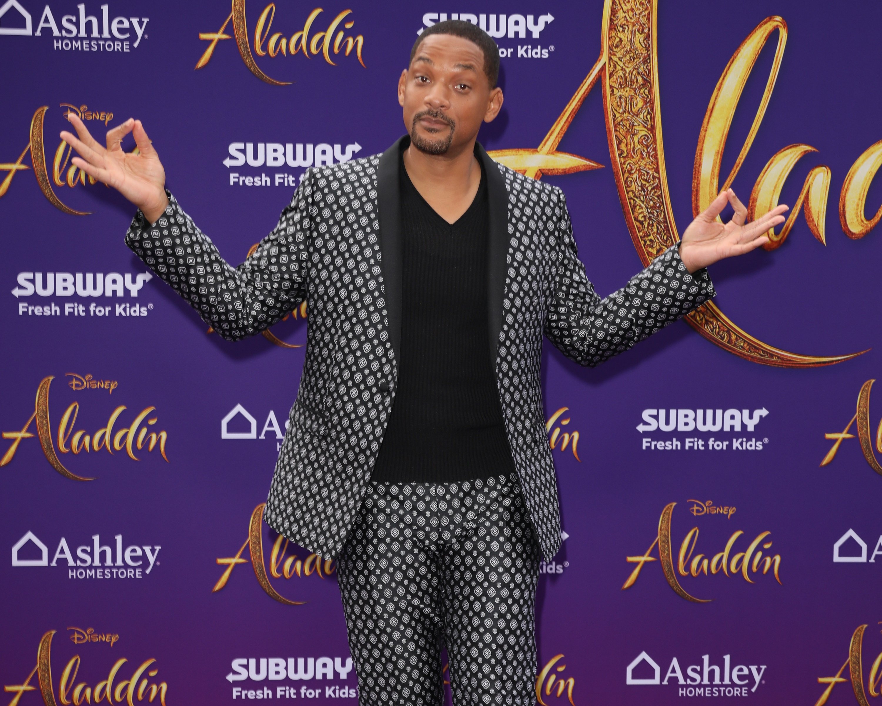 Will Smith at the premiere of 'Aladdin'