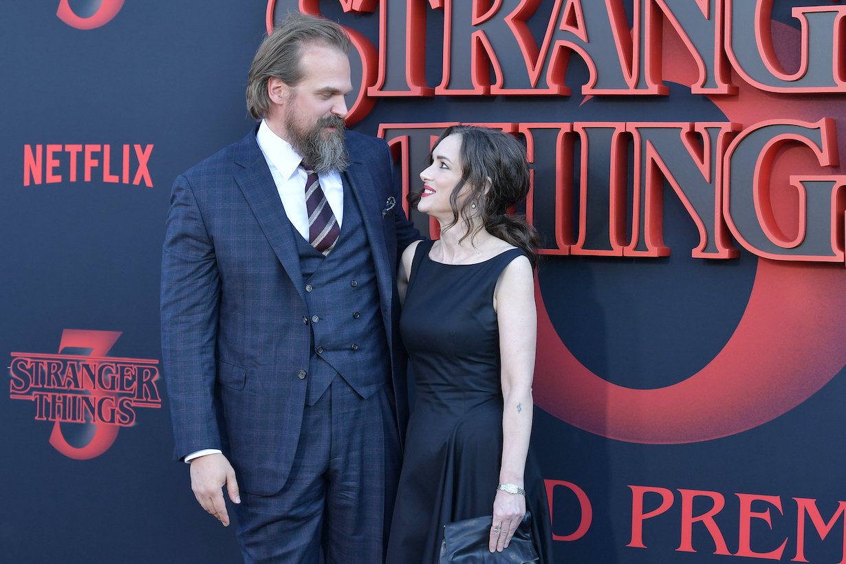 David Harbour and Winona Ryder attend the premiere of Netflix's 'Stranger Things' Season 3