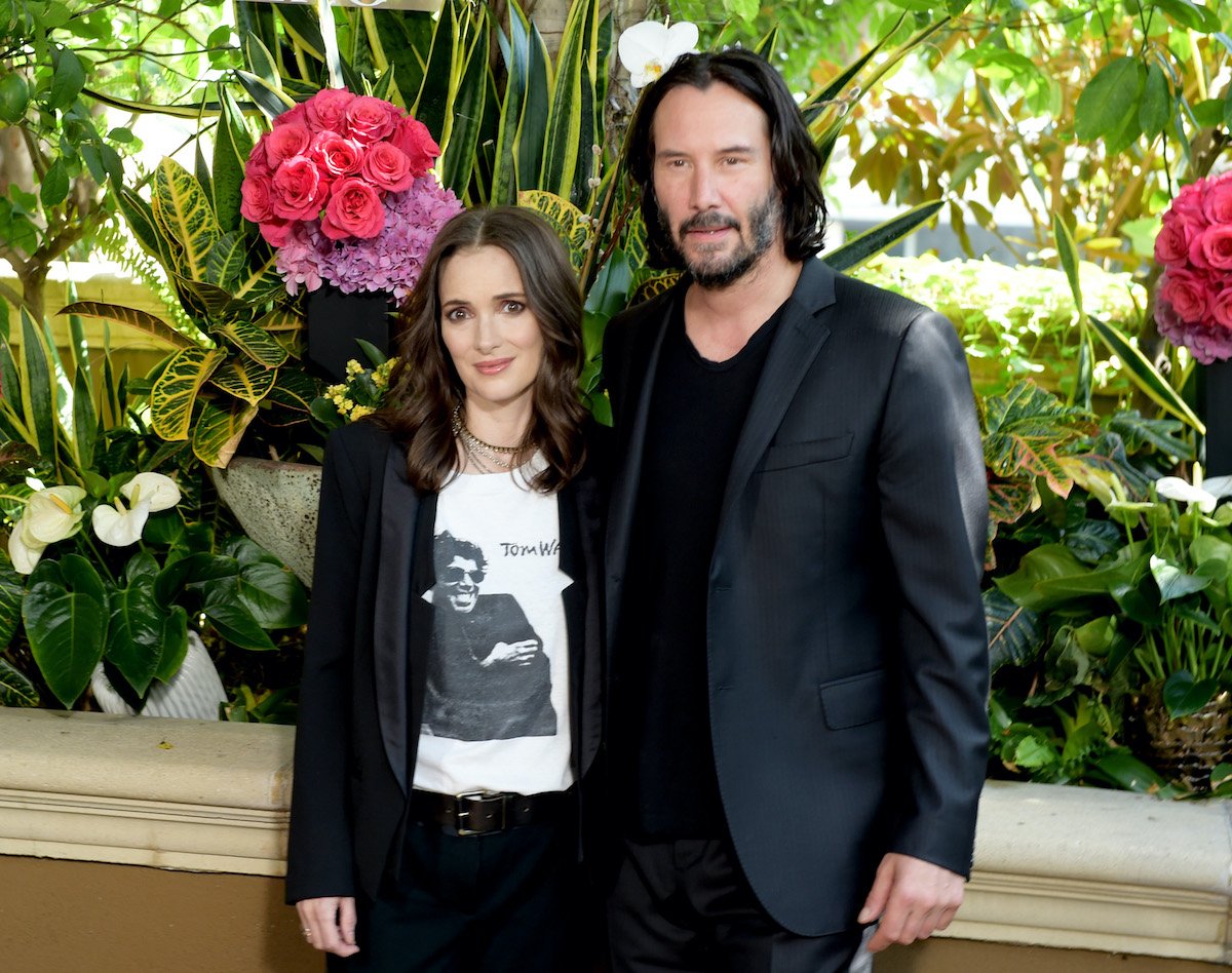 Winona Ryder and Keanu Reeves at a photocall for 'Destination Wedding'