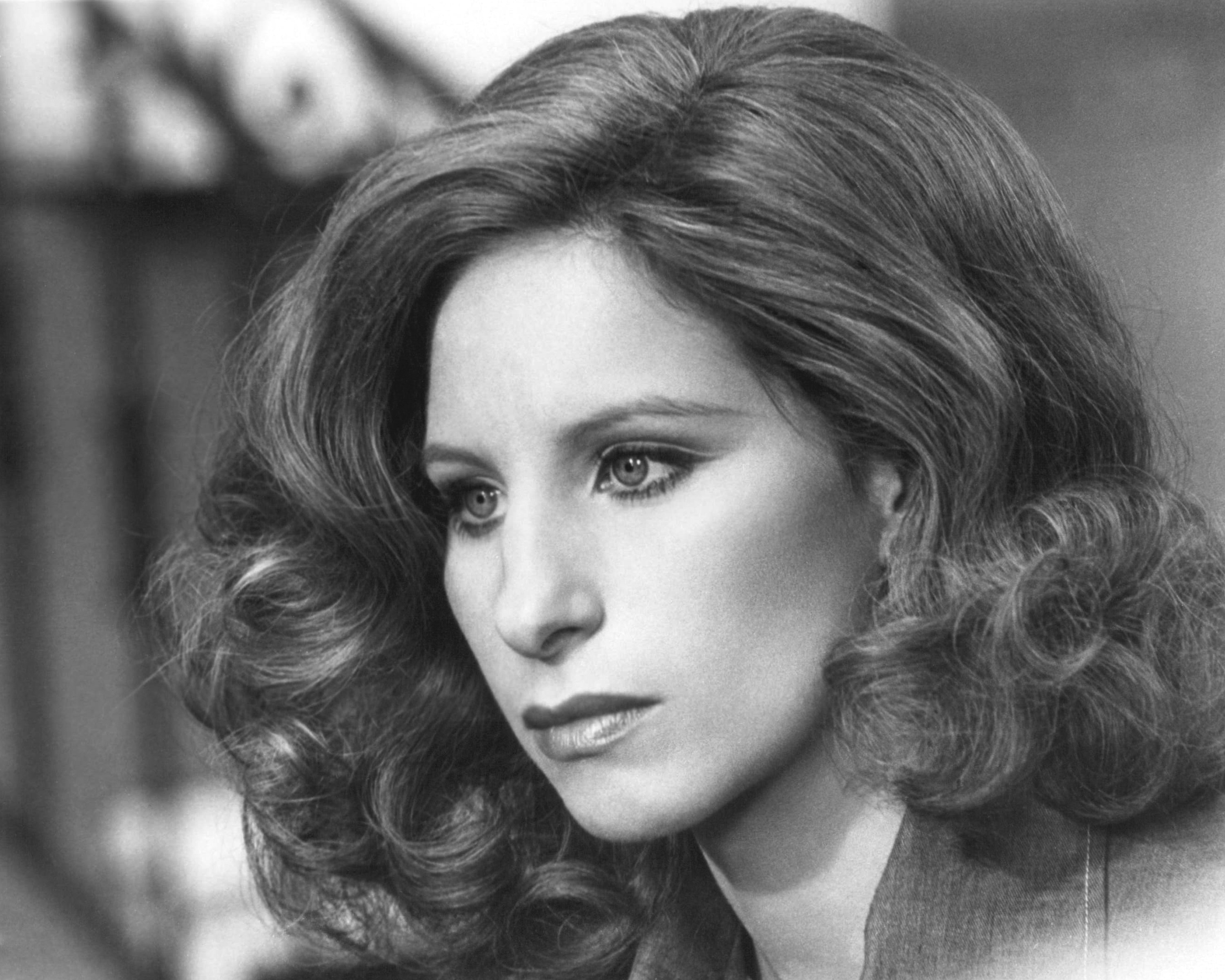 Barbra Streisand with curly hair