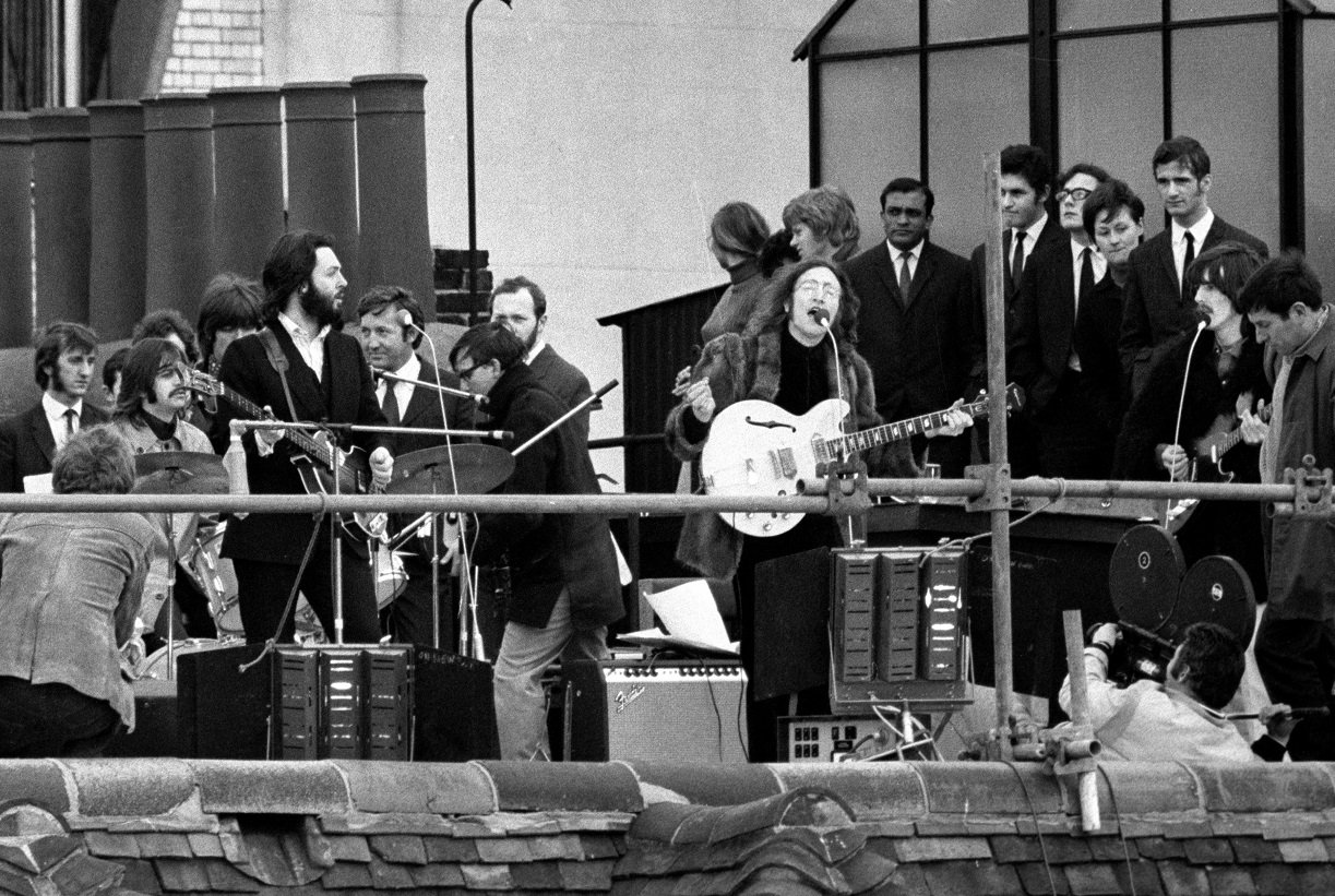 Beatles on the roof in 1969