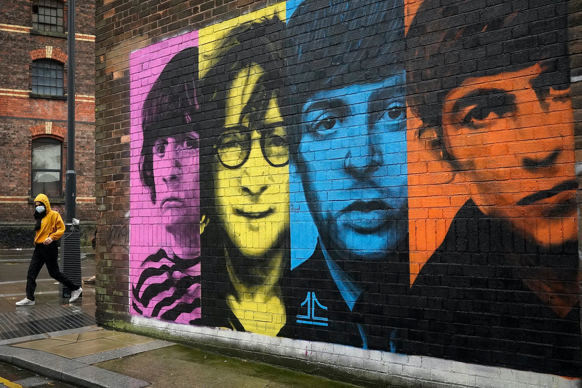 A mural of the Beatles
