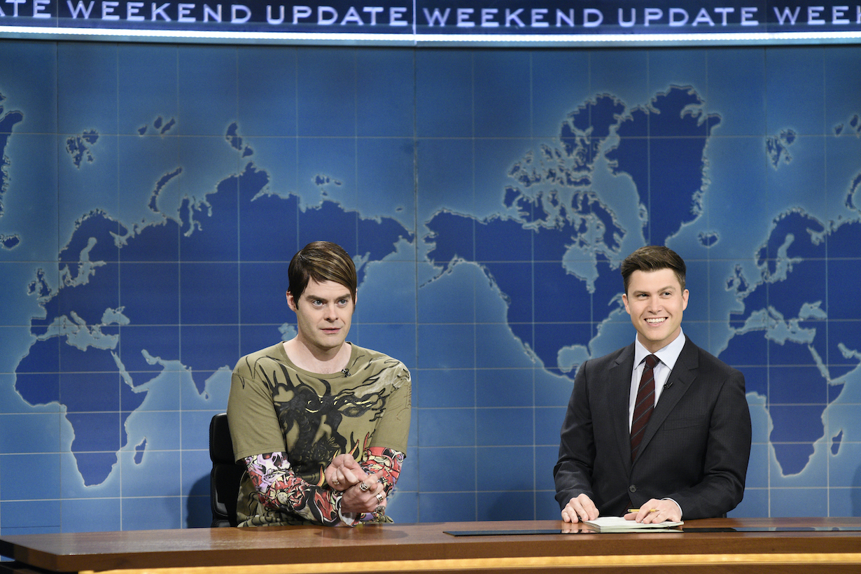 Bill Hader as Stefon, and Colin Jost during "Weekend Update"