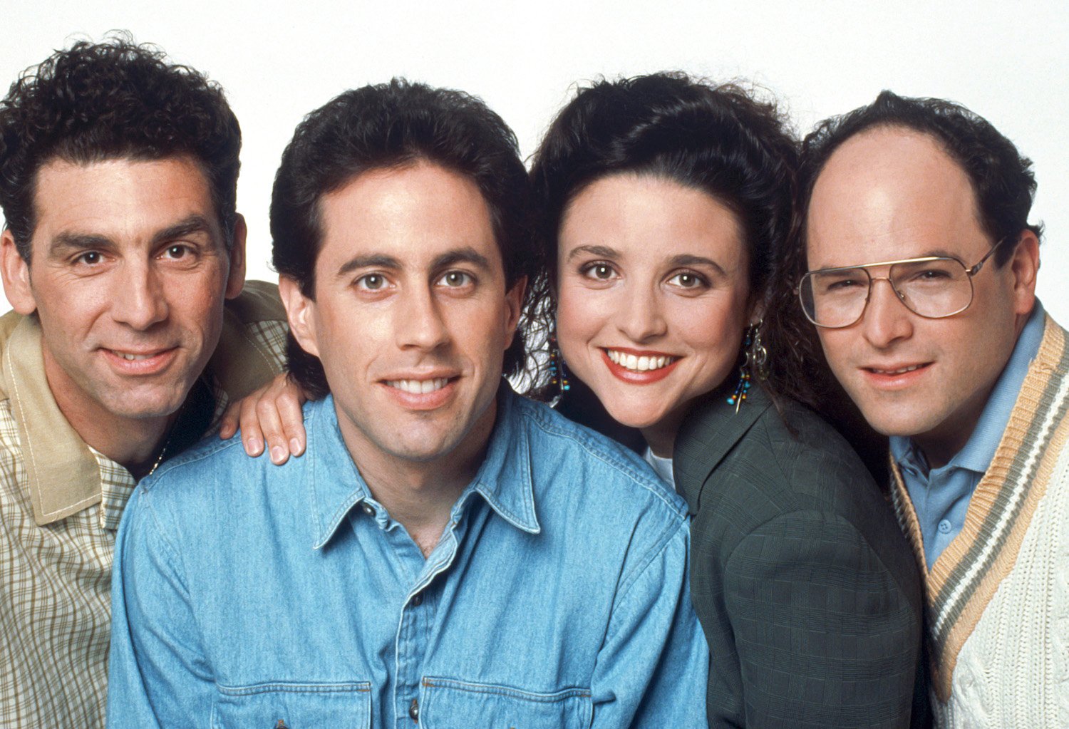 Michael Richards, Jerry Seinfeld, Julia Louis-Dreyfus, and Jason Alexander on 'Seinfeld'