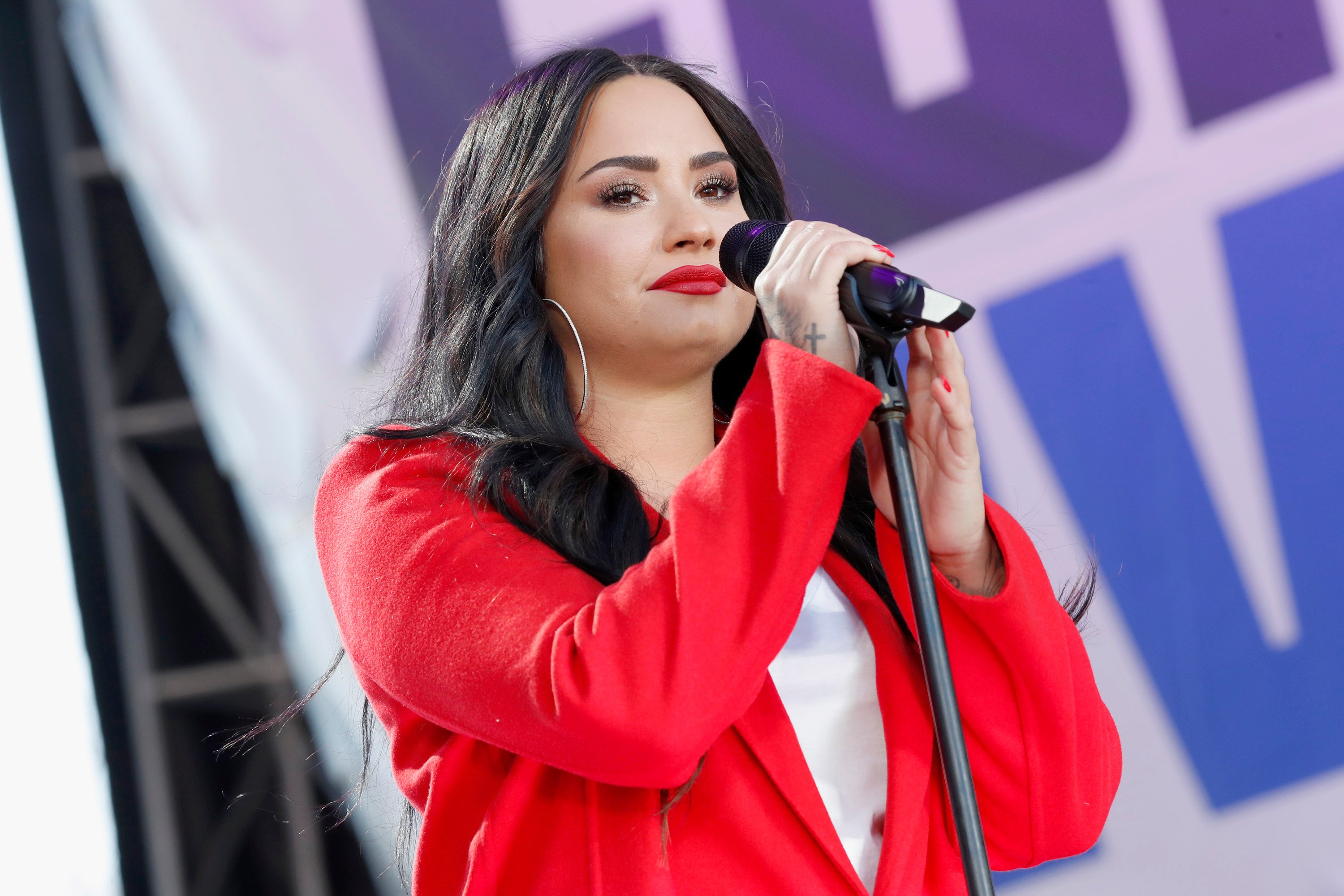 Demi Lovato performs onstage at March For Our Lives on March 24, 2018 in Washington, DC.  