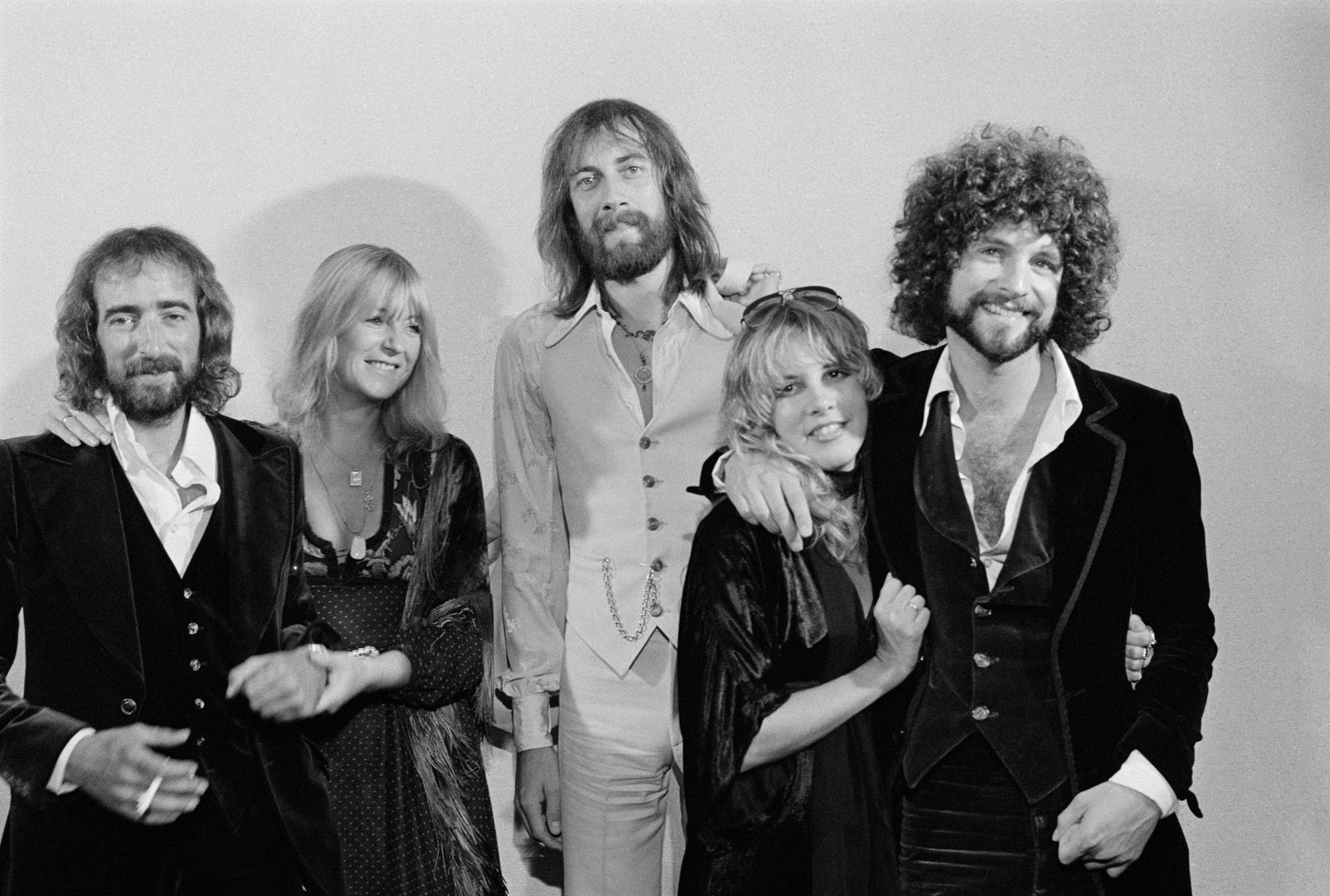 Members of Fleetwood Mac from left: John McVie, Stevie Nicks, Mick Fleetwood, Christine McVie and Lindsey Buckingham on September 18, 1976.
