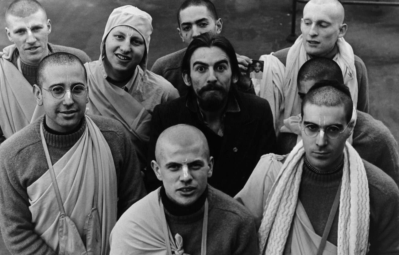 George Harrison with Hare Krishnas