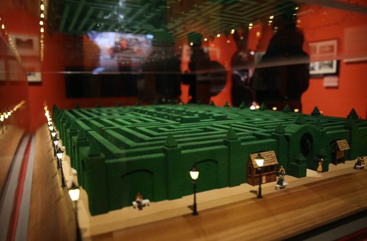 'The Overlook Maze', from the film The Shining, are displayed as part of the Stanley Kubrick exhibition