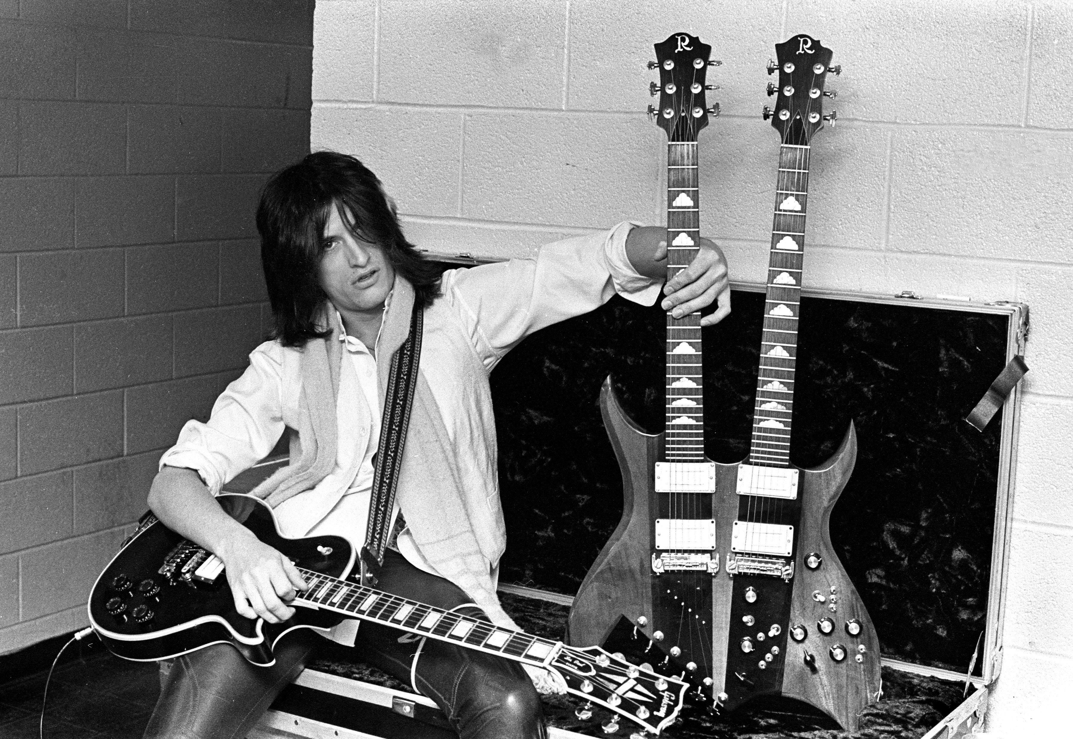 Joe Perry with a guitar