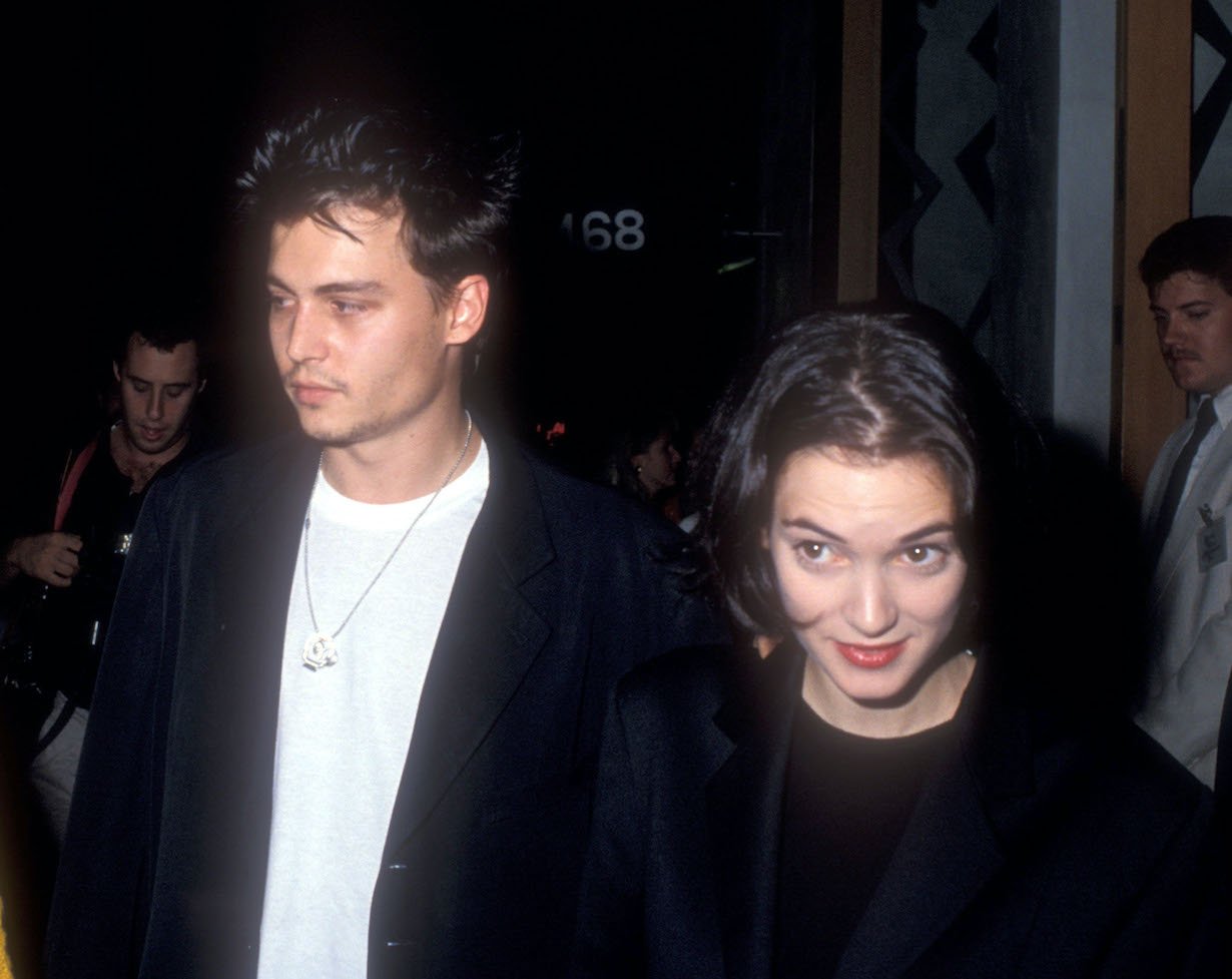 Johnny Depp and Winona Ryder during 'Pacific Heights' Los Angeles Premiere