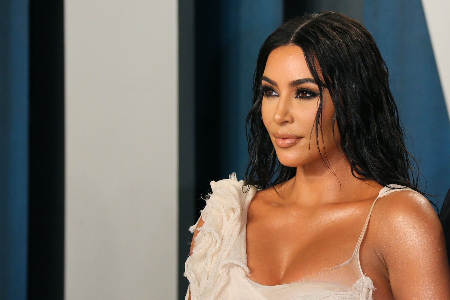 Kim Kardashian attends the 2020 Vanity Fair Oscar Party