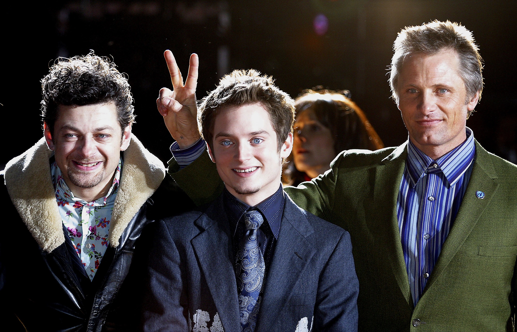 Andy Serkis, Elijah Wood, and Viggo Mortensen of Lord of the Rings