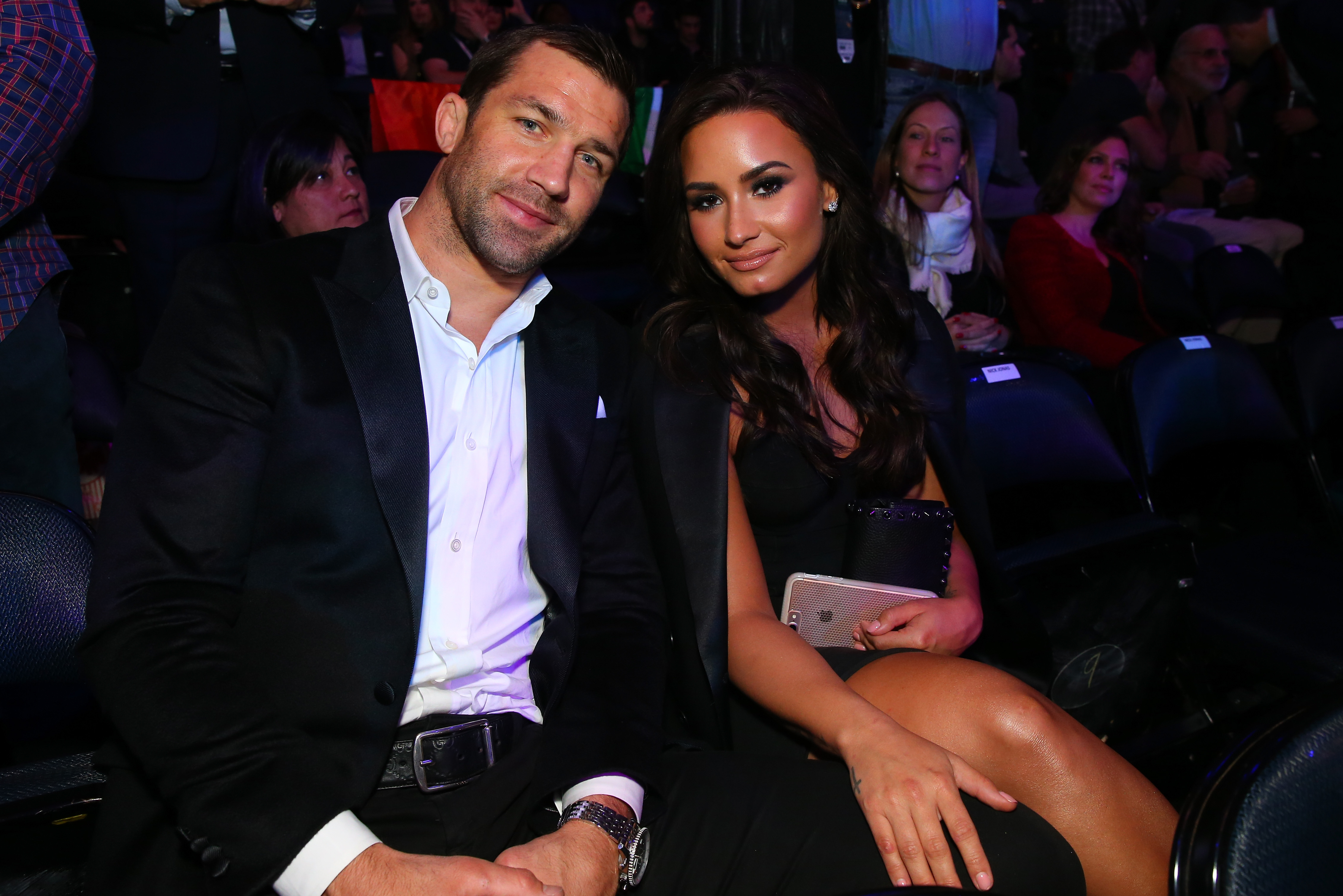 Luke Rockhold and Demi Lovato on November 12, 2016, in New York City. 