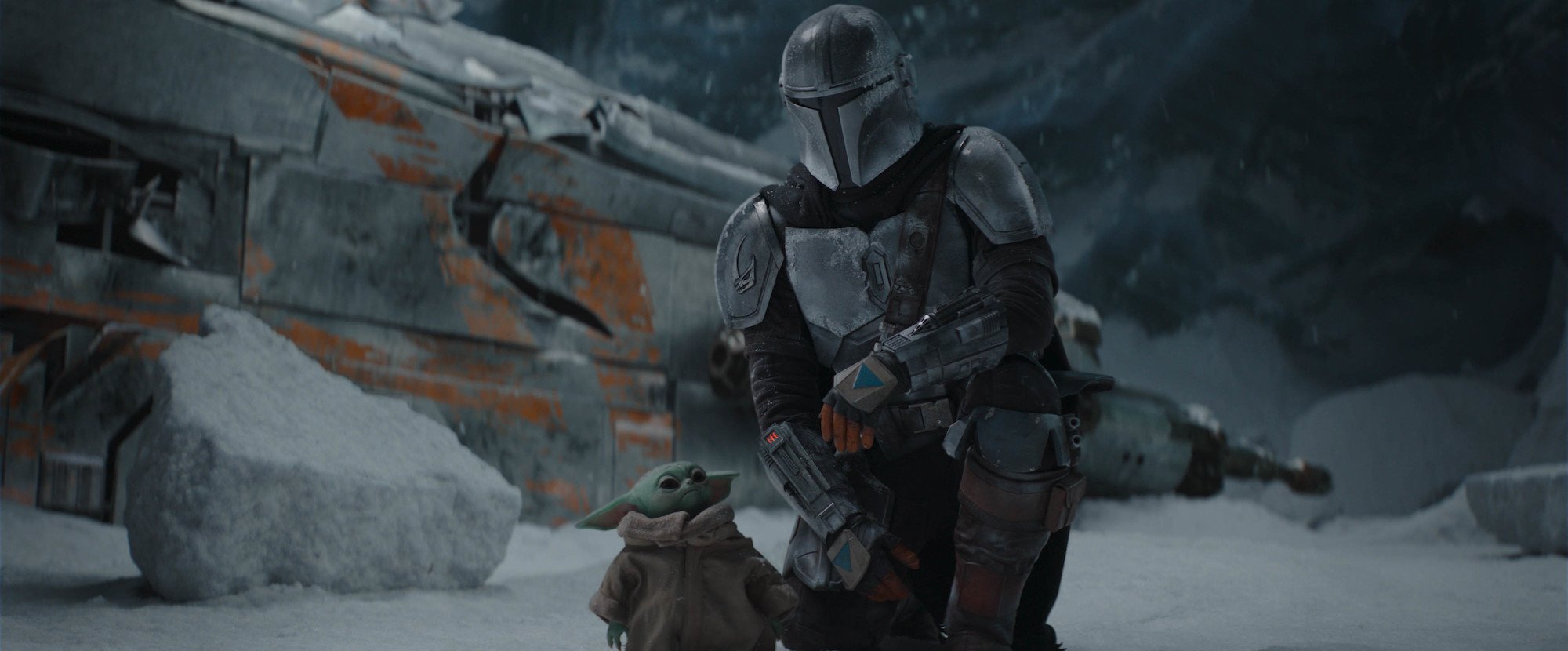 The Child (aka Baby Yoda) and Mando in Season 2 of 'The Mandalorian'