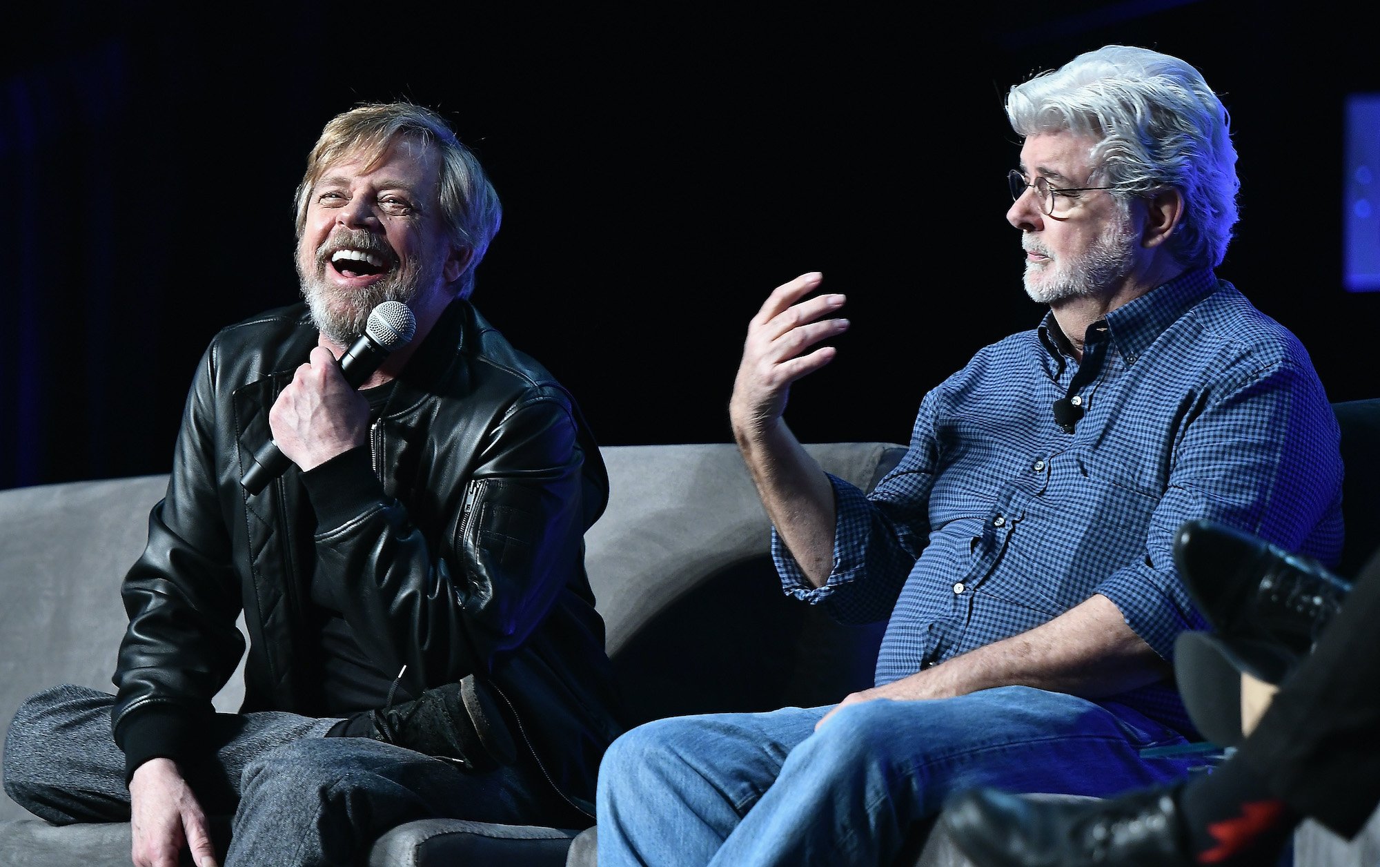 Mark Hamill and George Lucas