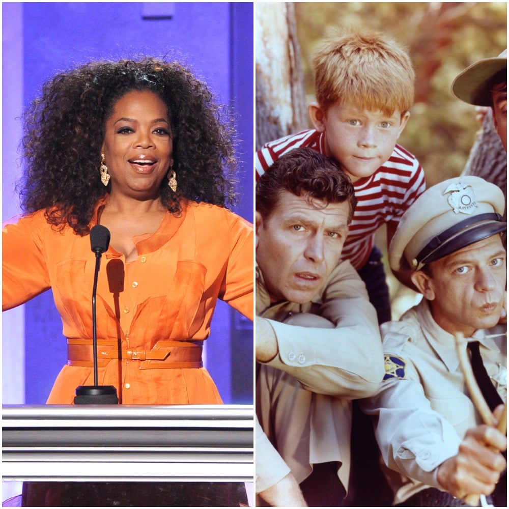 Oprah Winfrey, left and 'The Andy Griffith Show' cast
