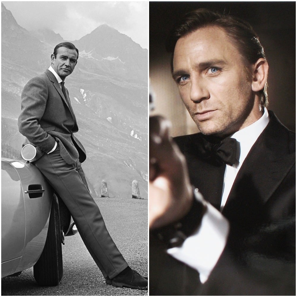 Past and present James Bond: From left to right, the late Sean Connery and Daniel Craig