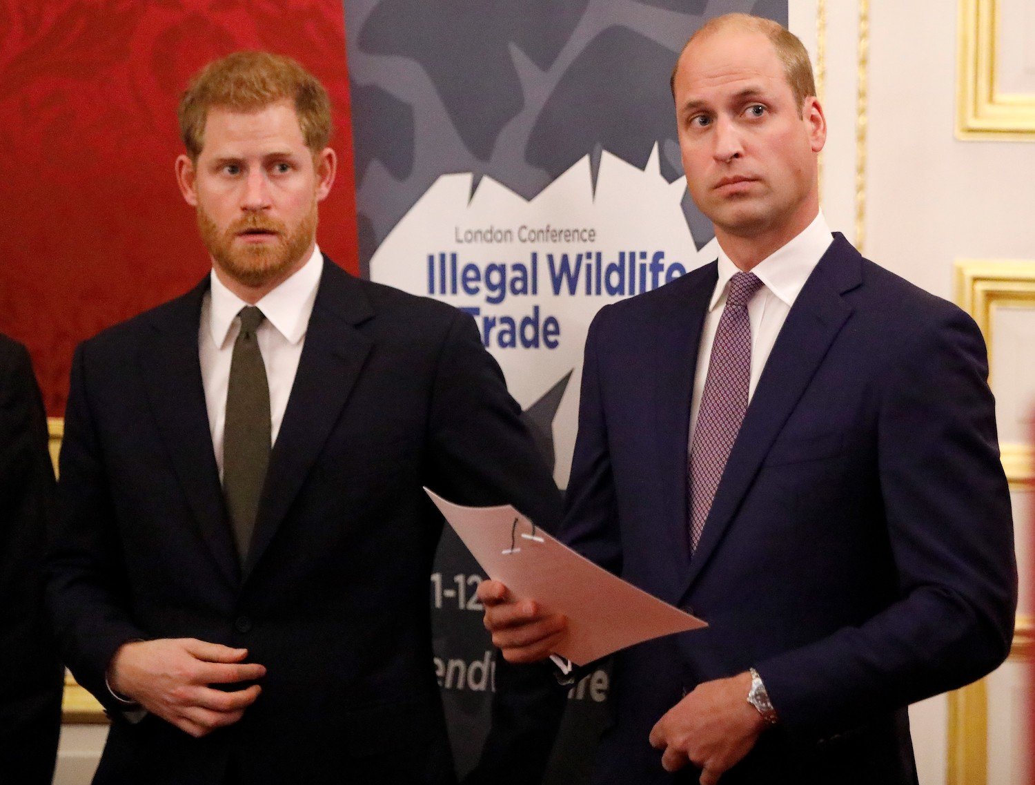 Prince William and Prince Harry host a reception to officially open the 2018 Illegal Wildlife Trade Conference at St James' Palace in London on October 10, 2018
