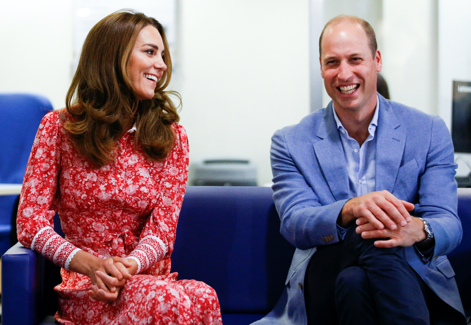 Kate Middleton and Prince William speak to people looking for work at the London Bridge Jobcentre