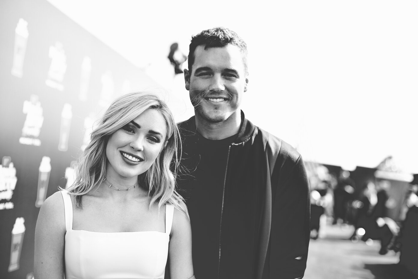 Cassie Randolph and Colton Underwood attend the 2019 MTV Movie and TV Awards at Barker Hangar on June 15, 2019 in Santa Monica, California