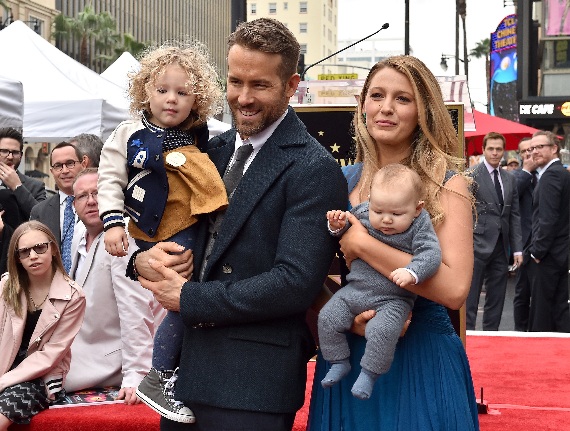Ryan Reynolds and Blake Lively with daughters James Reynolds and Inez Reynolds