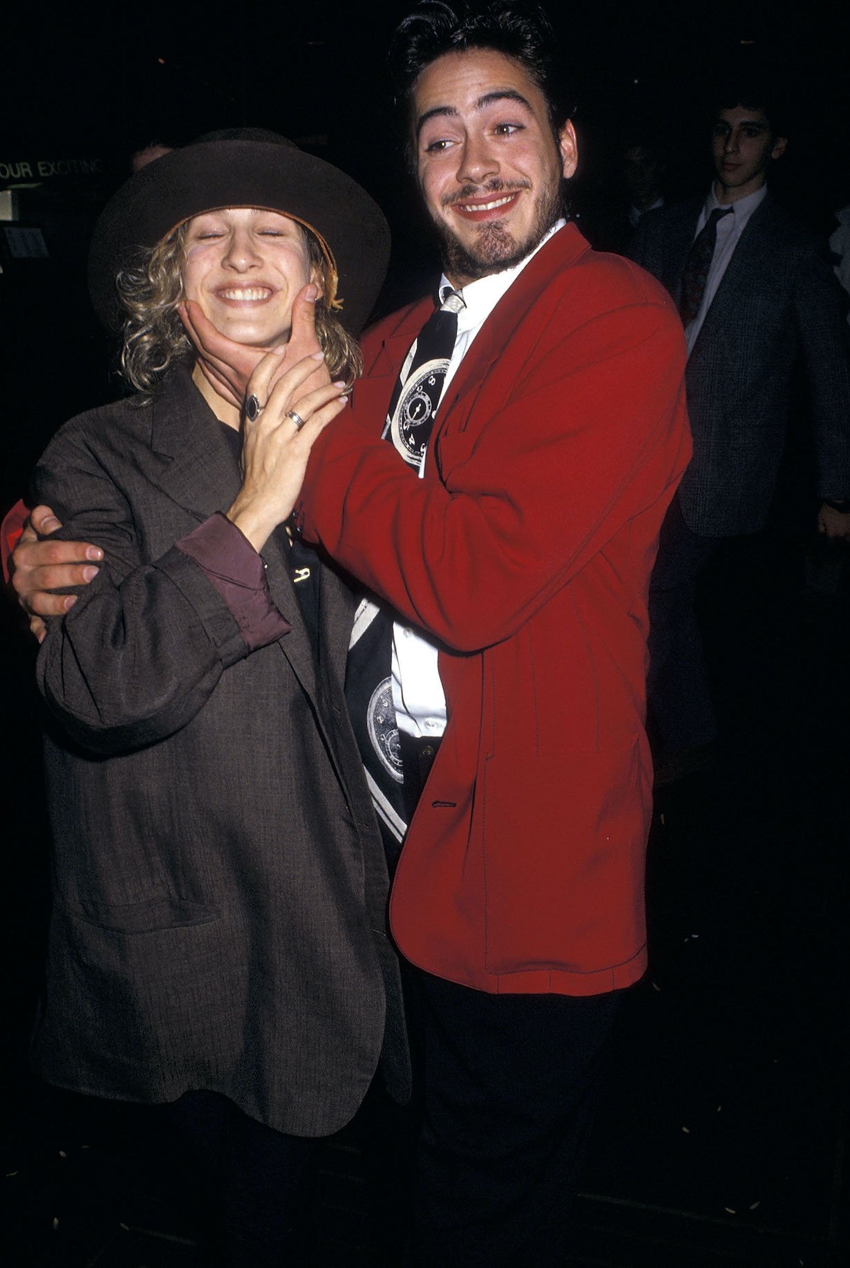 Sarah Jessica Parker and actor Robert Downey, Jr. attend "Saturday Night Live" Taping on October 24, 1987