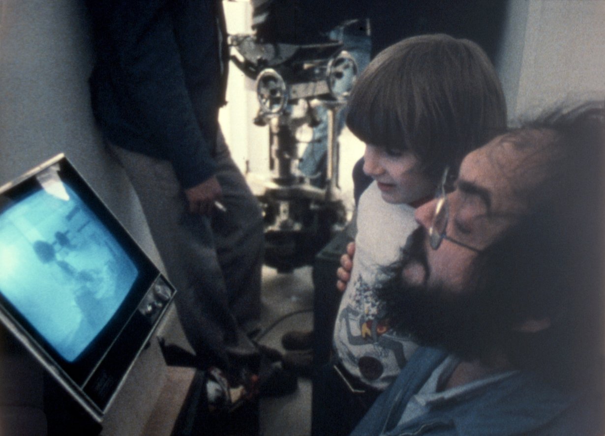 Stanley Kubrick on the set with Danny Llyod