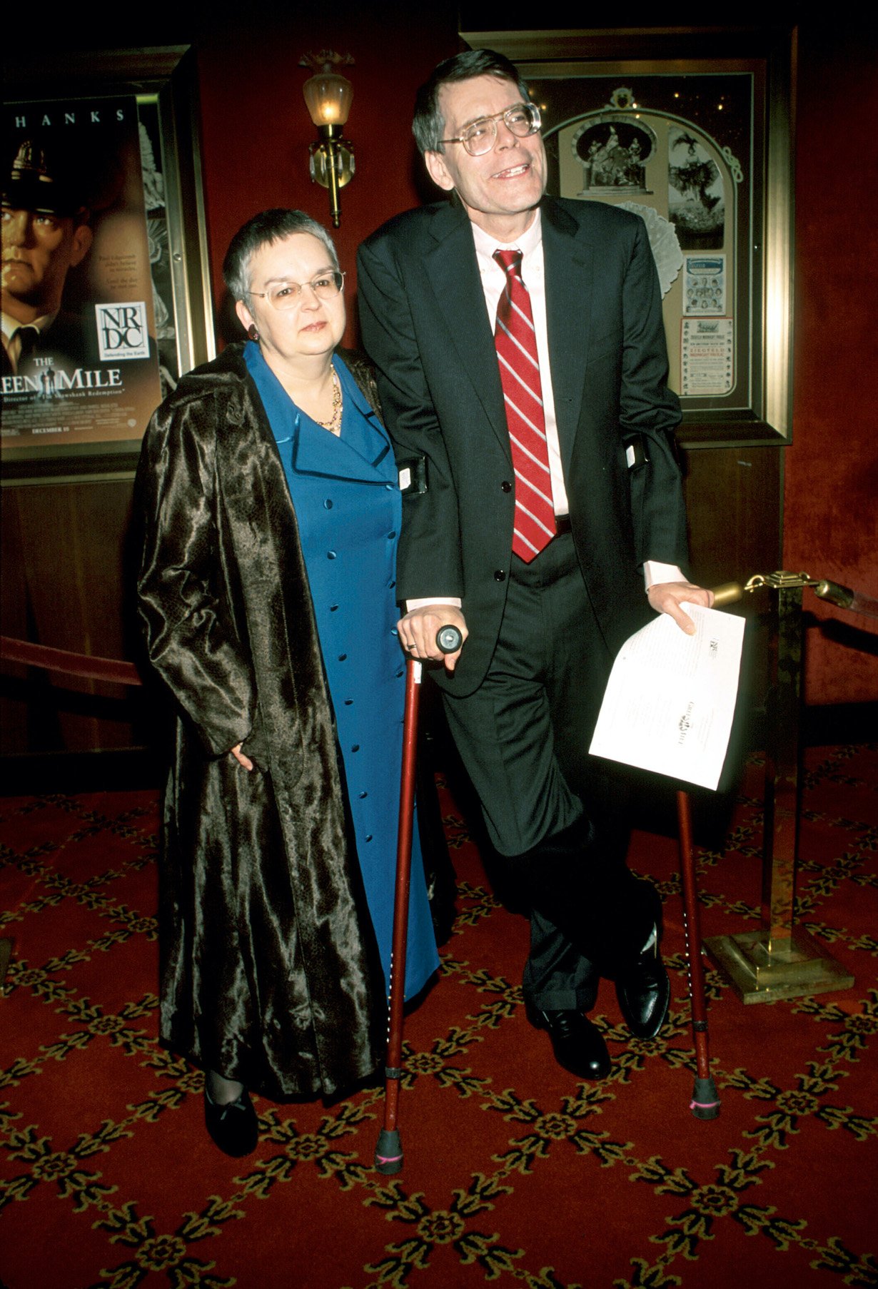 Stephen King and Tabitha King at the film premiere of The Green Mile