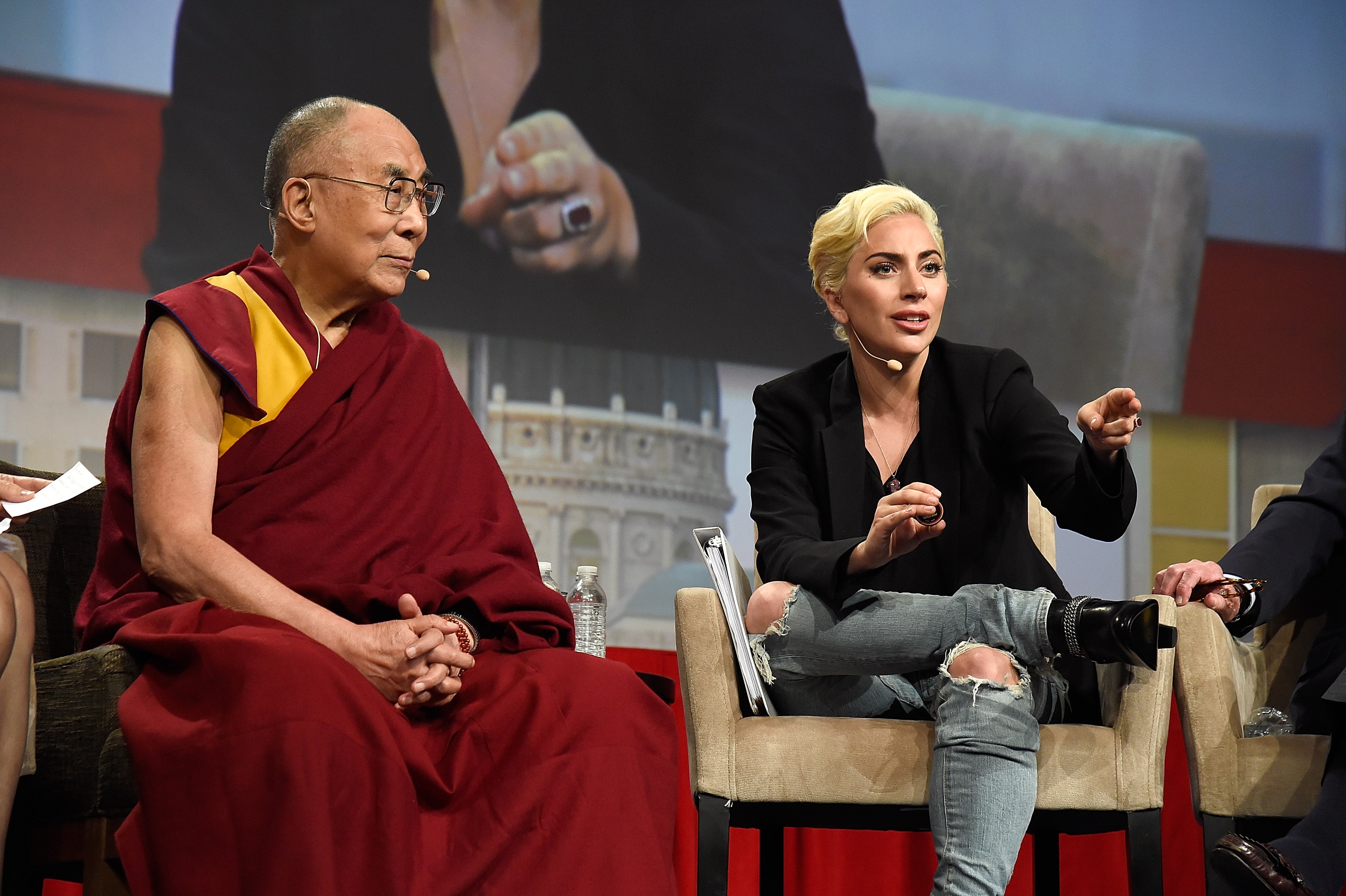 His Holiness the Dalai Lama with Lady Gaga