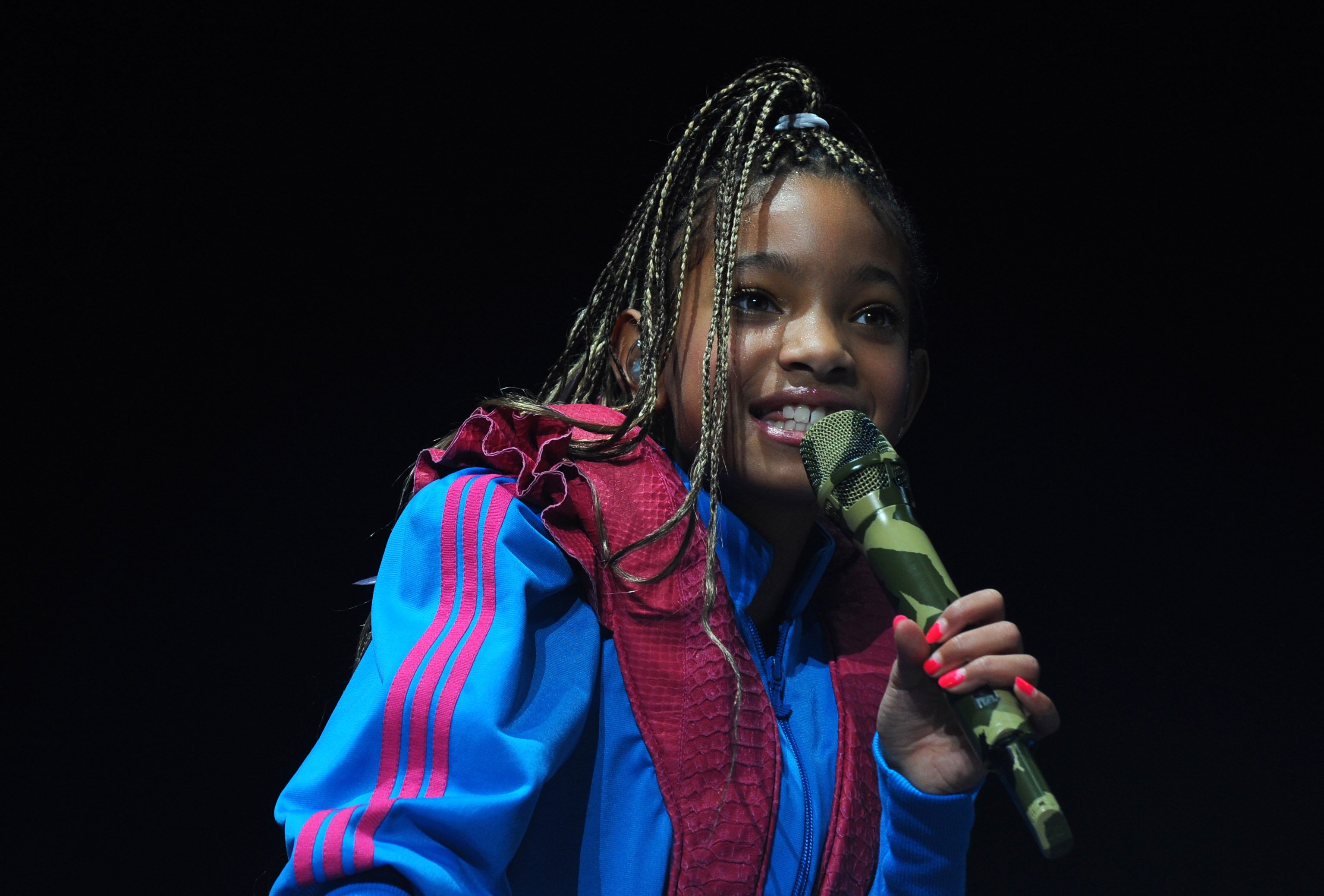 Willow Smith with a microphone