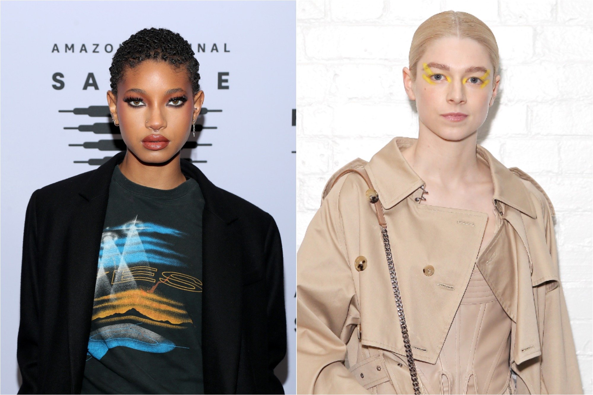 Willow Smith at Rihanna's Savage X Fenty Show Vol. 2 presented by Amazon Prime Video on Oct. 2, 2020 / Hunter Schafer at the Burberry Autumn/Winter 2020 show on Feb. 17, 2020