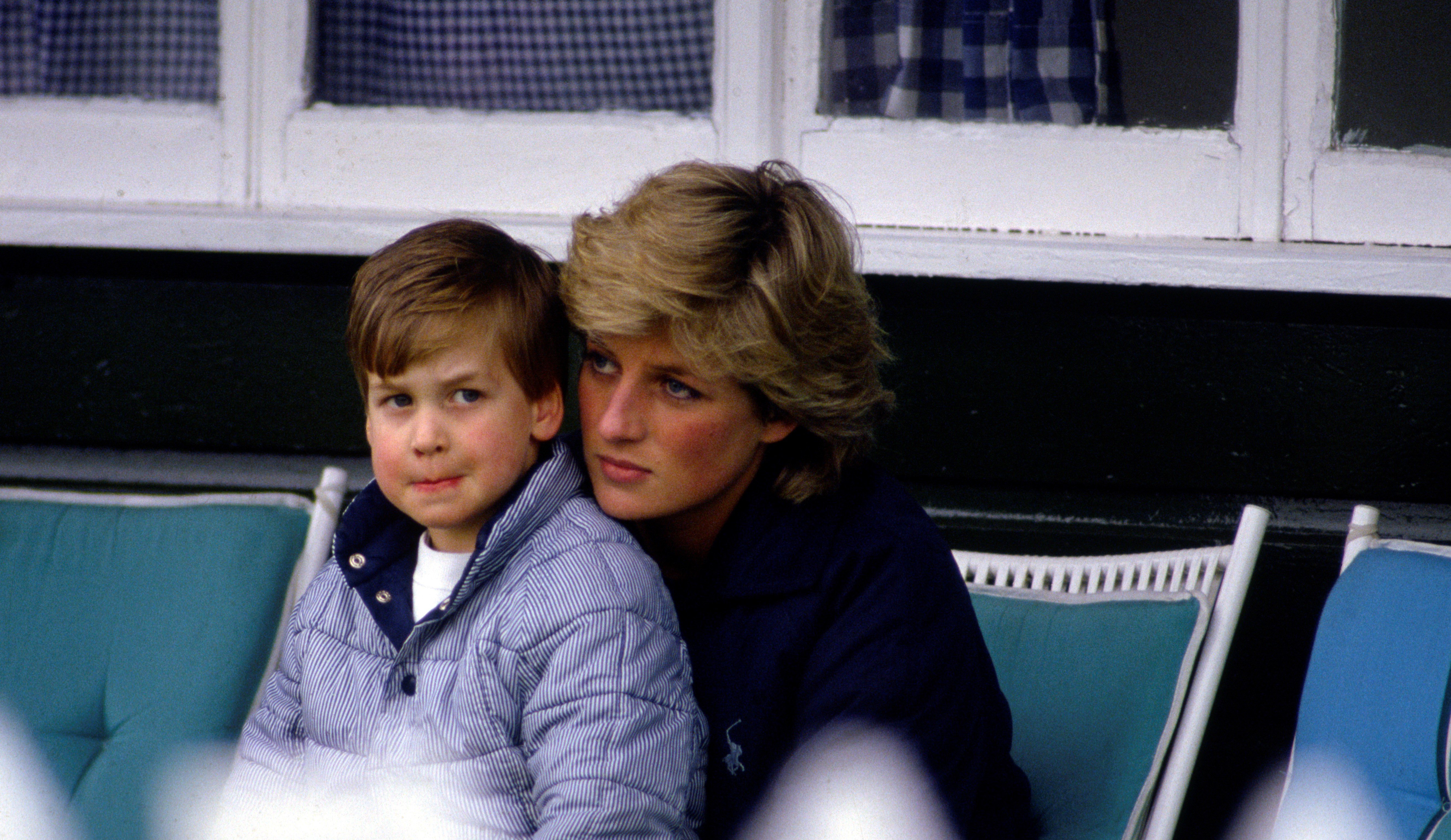 A young Prince William with his mother, Princess Diana
