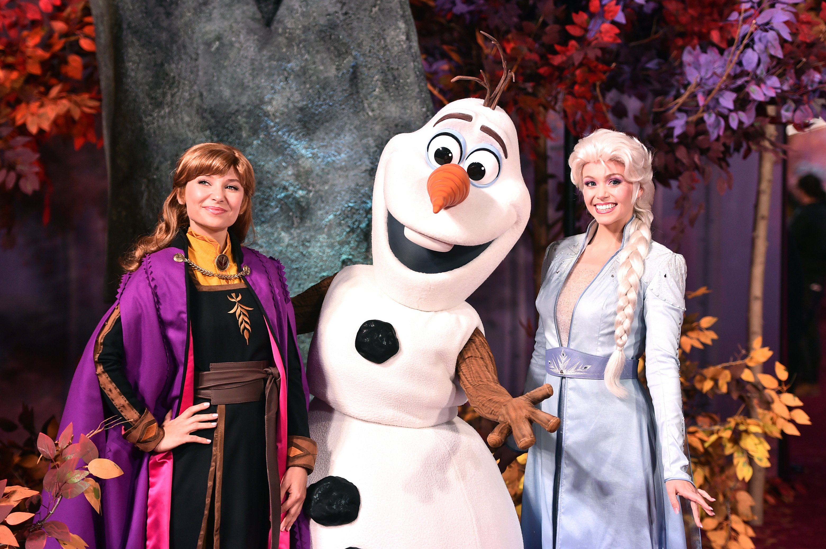 Anna, Olaf, and Elsa attend the world premiere of Disney's 'Frozen 2'