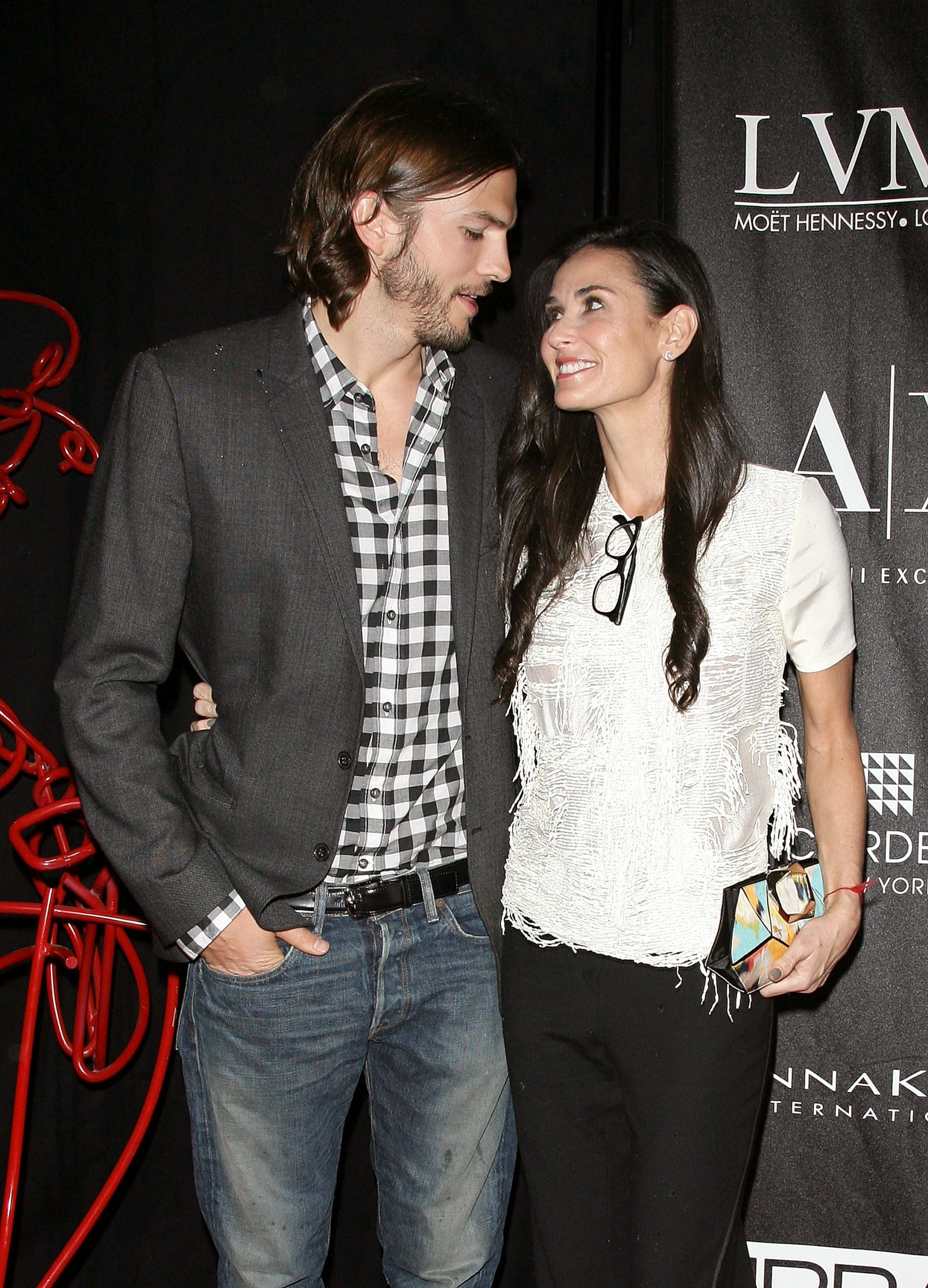 Actors Ashton Kutcher and Demi Moore attend The Urban Zen Stephan Weiss Apple Awards at Urban Zen on June 9, 2011 in New York City. 