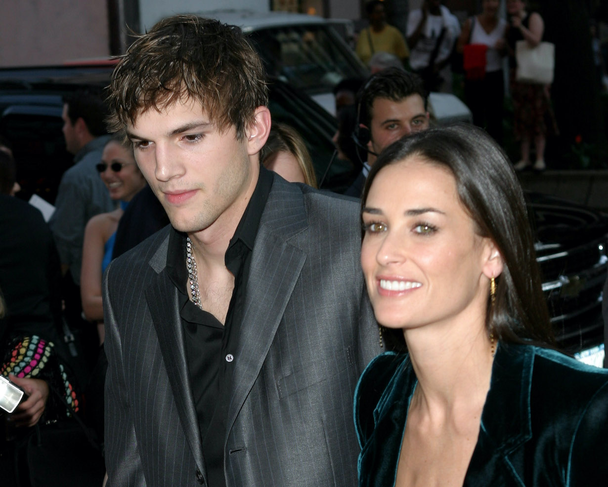 Ashton Kutcher and Demi Moore during "Charlie's Angels: Full Throttle" New York City Premiere