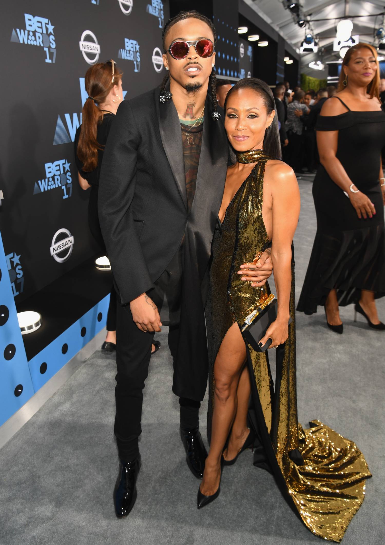 August Alsina (L) and Jada Pinkett Smith at the 2017 BET Awards at Staples Center on June 25, 2017 in Los Angeles, California.