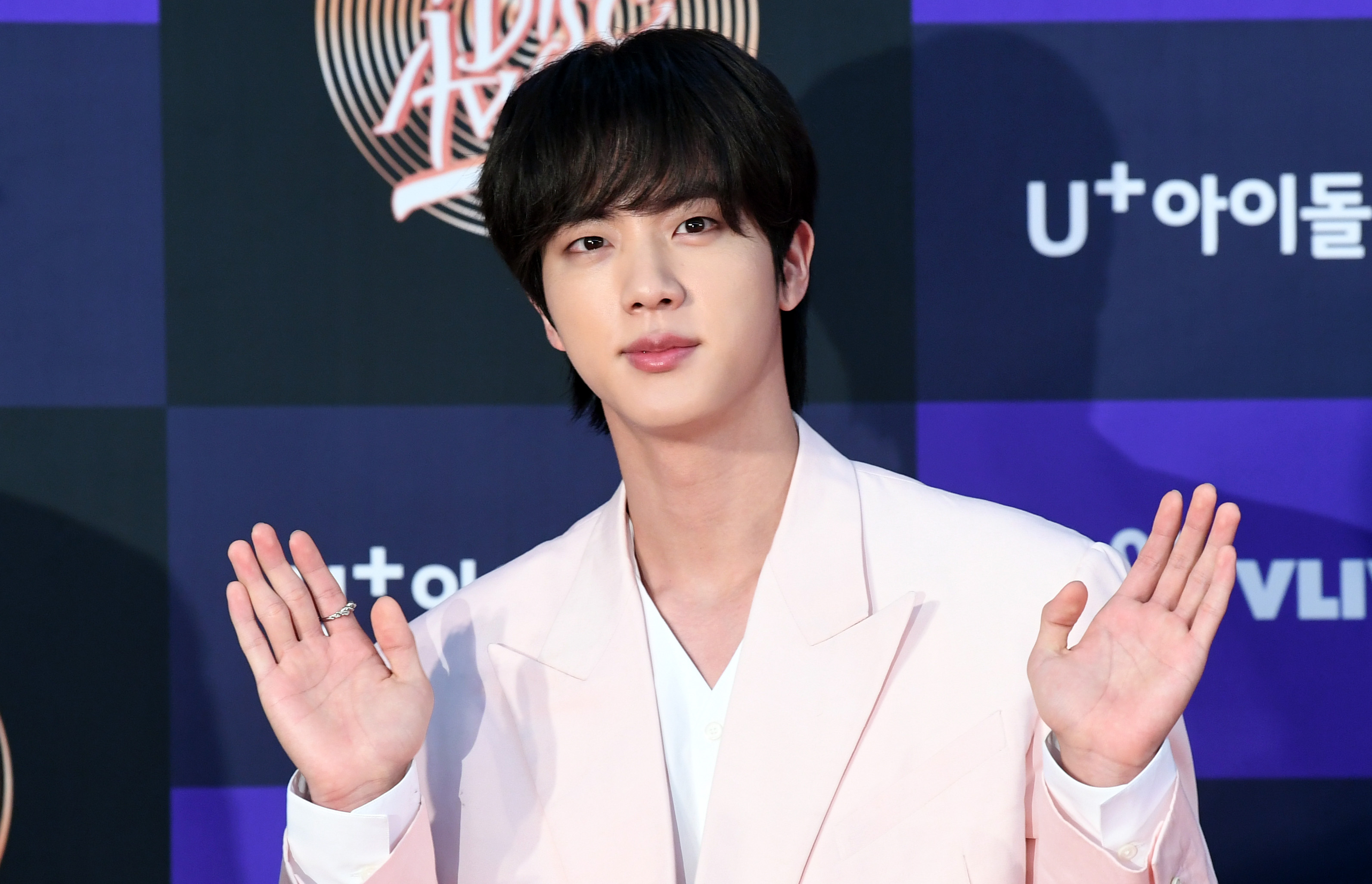 Jin of BTS arrives at the photo call for the 34th Golden Disc Awards