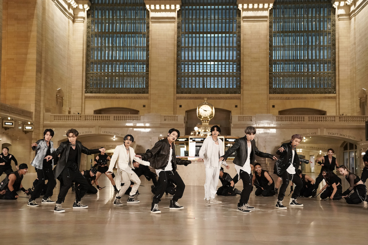 Musical guest BTS performs in Grand Central Terminal on 'The Tonight Show Starring Jimmy Fallon'
